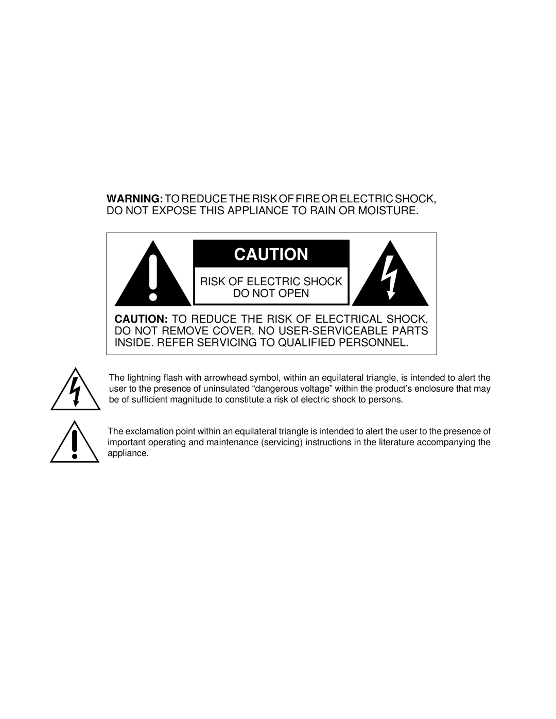 Mark Levinson N26 manual Risk of Electric Shock Do not Open 