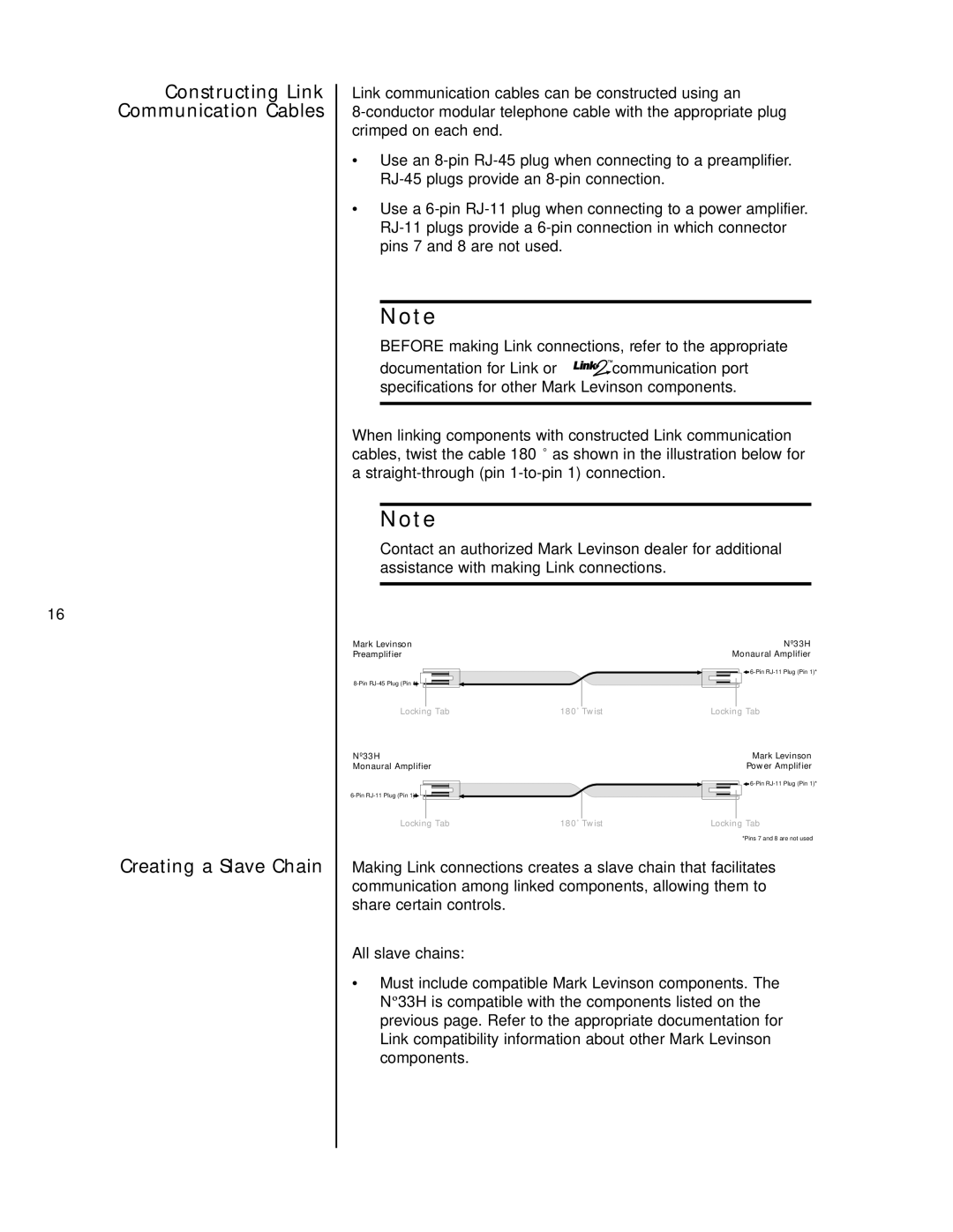 Mark Levinson N33H owner manual All slave chains 