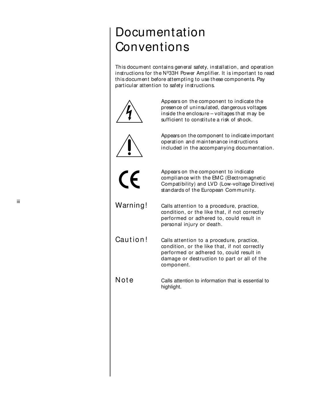 Mark Levinson N33H owner manual Documentation Conventions 