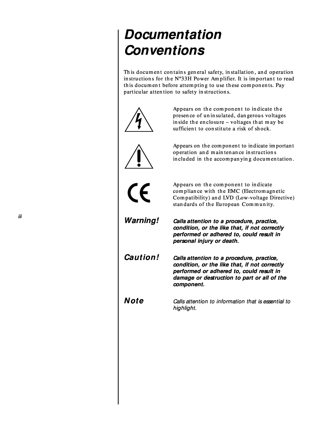 Mark Levinson N33H owner manual Documentation Conventions, highlight 