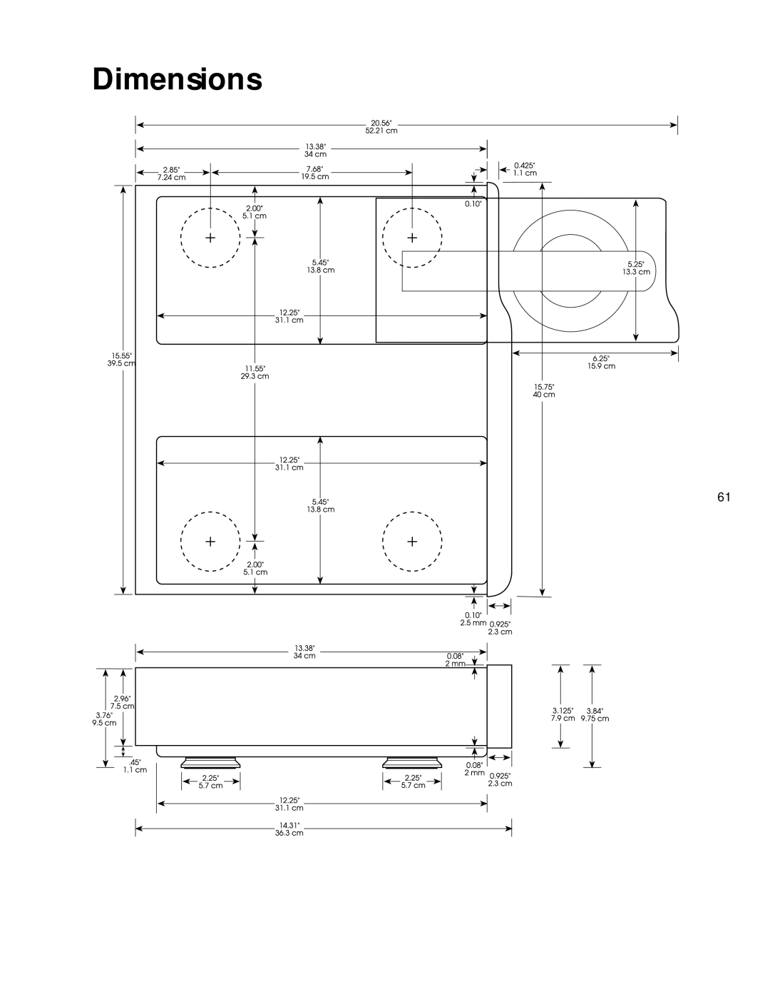 Mark Levinson N390S owner manual Dimensions 