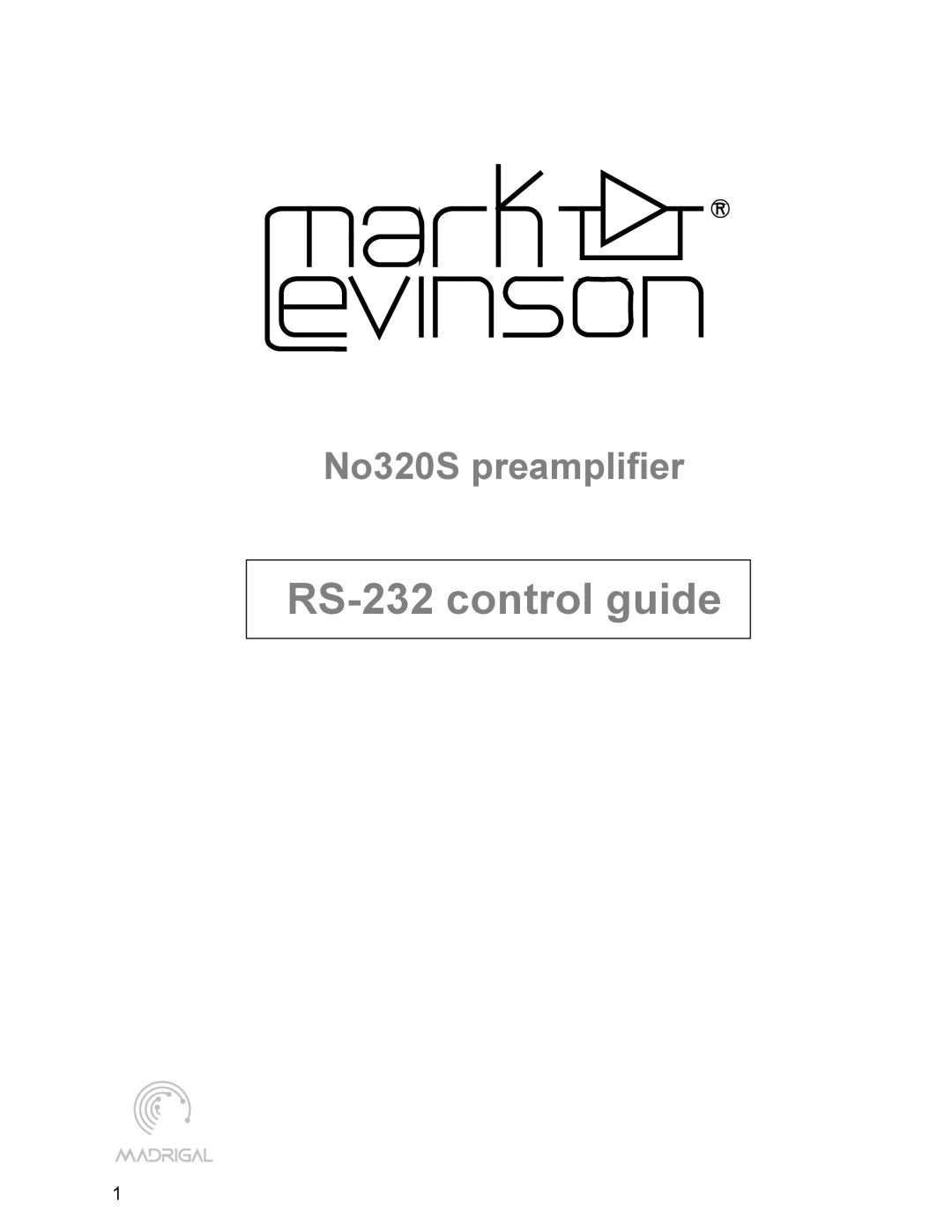 Mark Levinson manual RS-232 control guide 