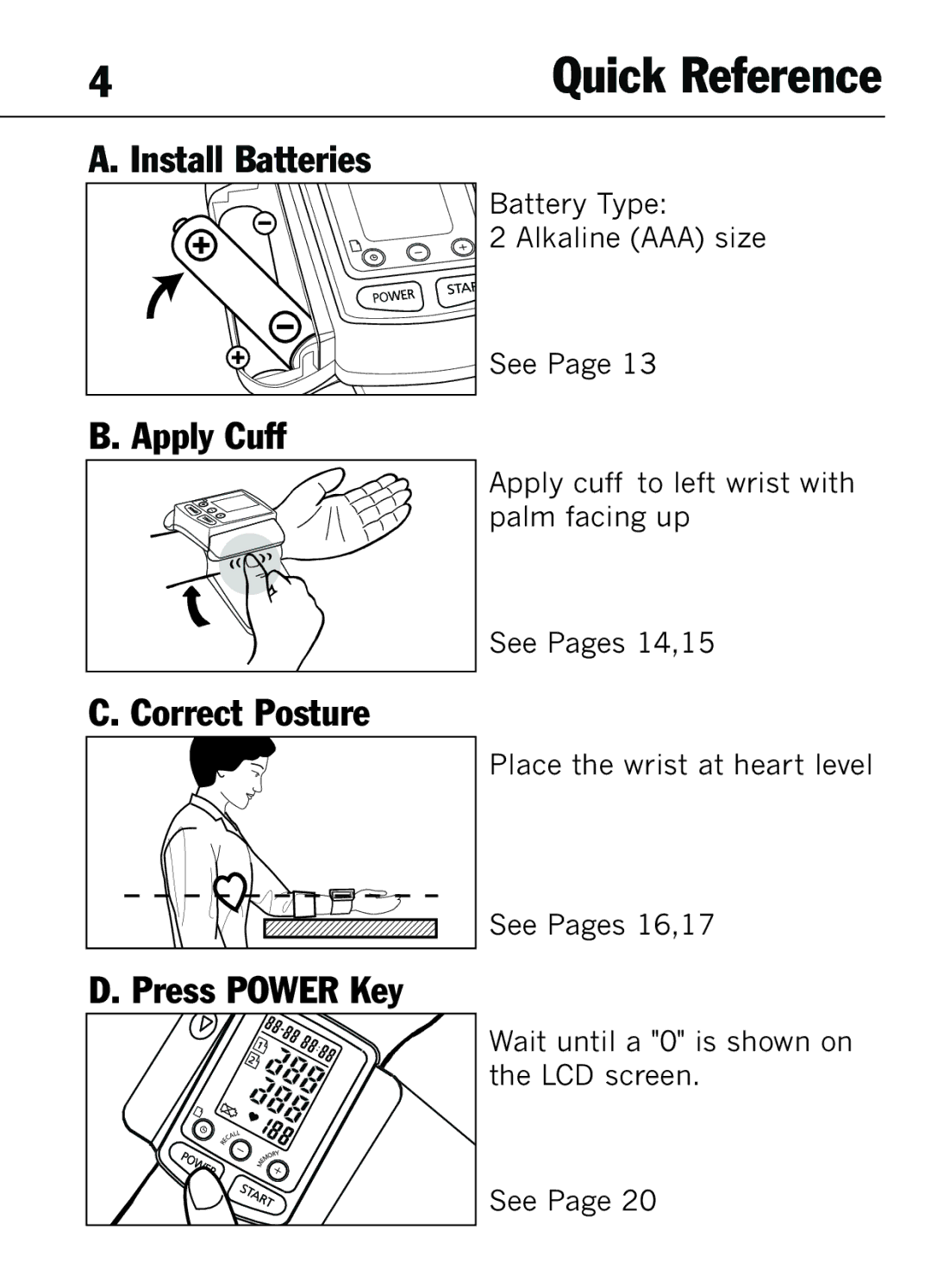 Mark Of Fitness 1140 manual Quick Reference 