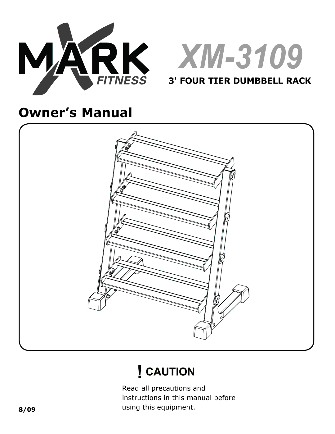 Mark Of Fitness 3' four tier dumbbell rack owner manual XM-3109 