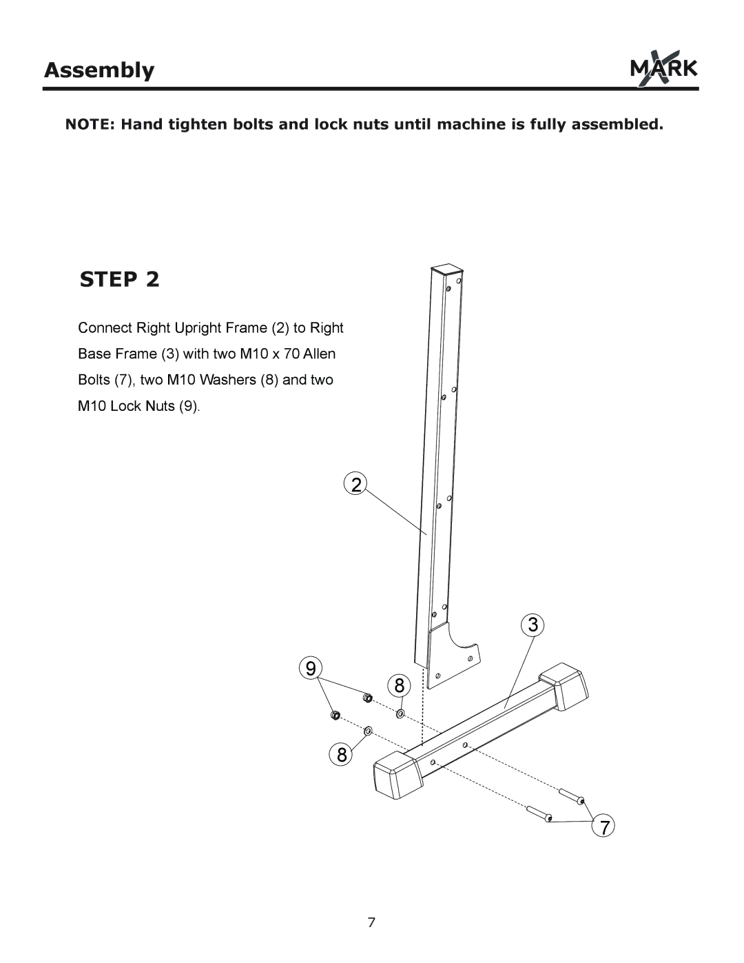 Mark Of Fitness 3' four tier dumbbell rack owner manual Step 