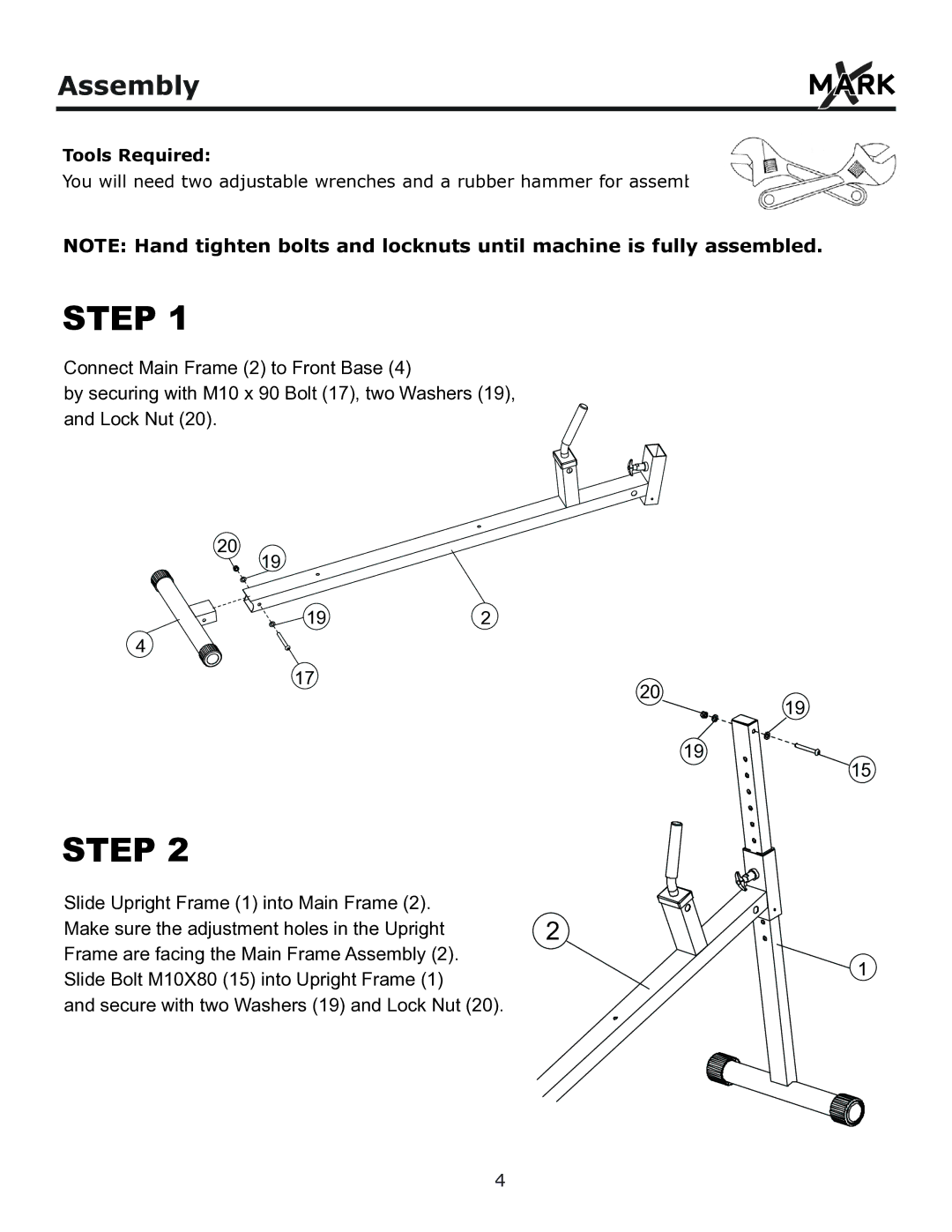 Mark Of Fitness xm-4416 owner manual Step 