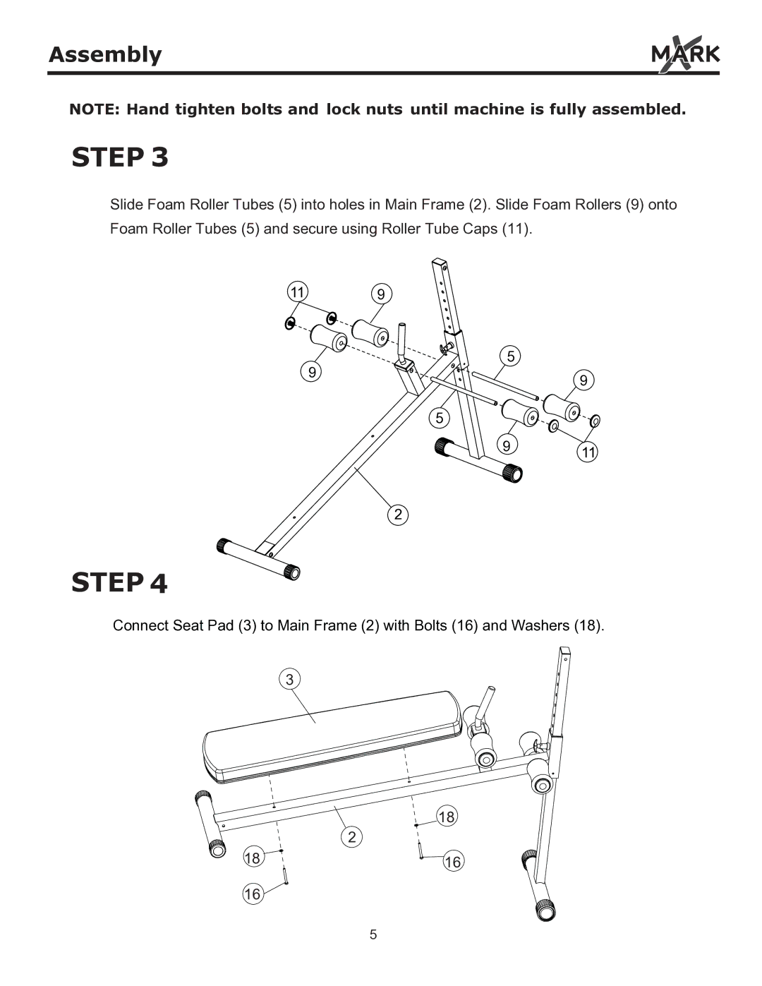 Mark Of Fitness xm-4416 owner manual Step 