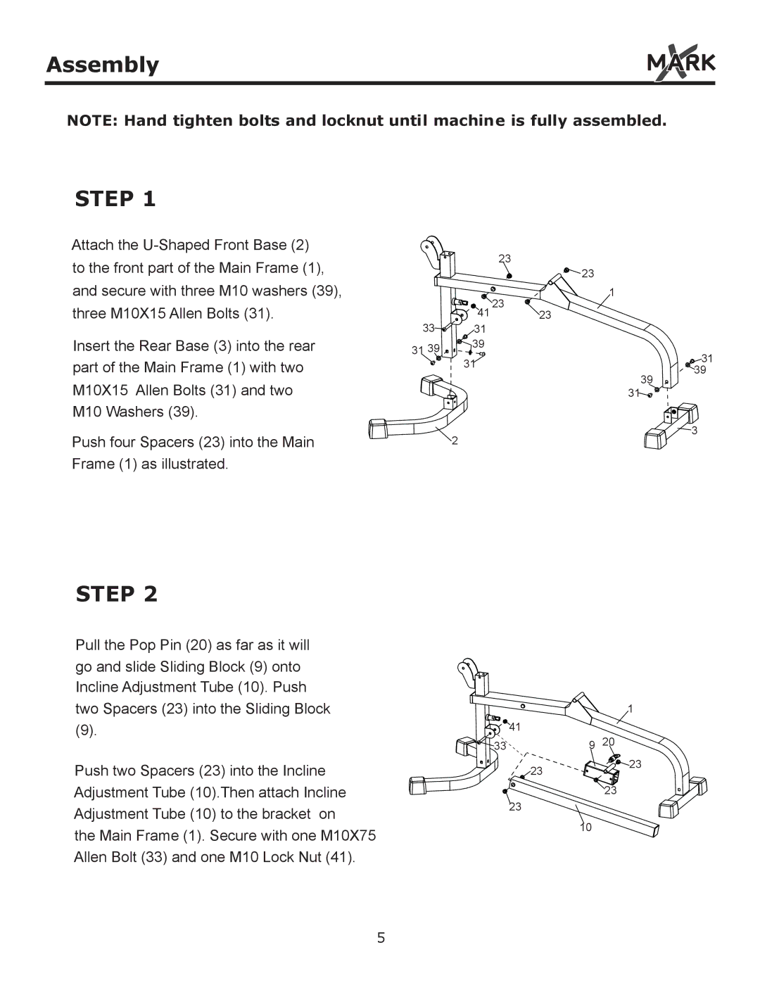 Mark Of Fitness XM-4419 owner manual Step 