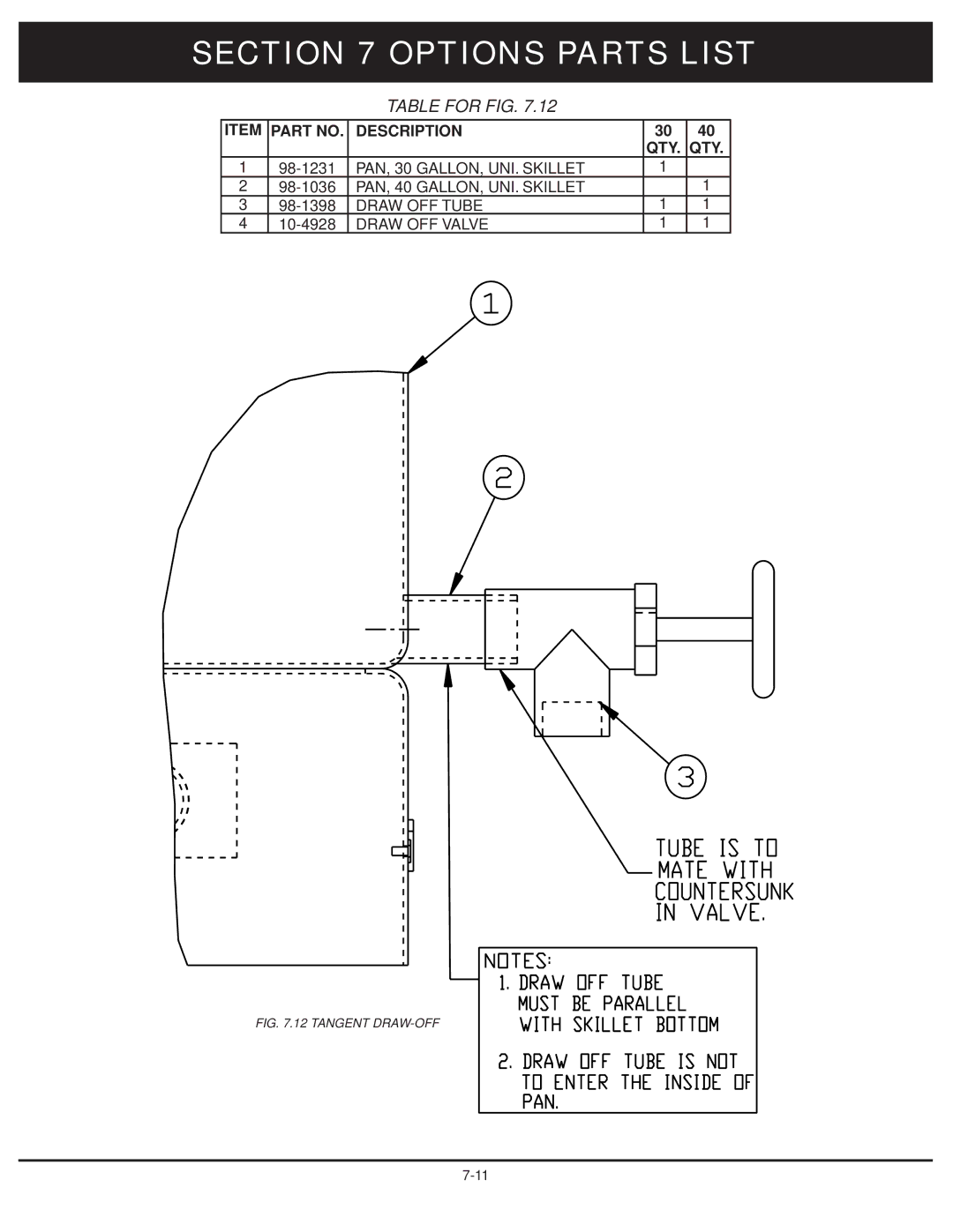 Market Forge Industries 30-stel-lx technical manual PAN, 30 GALLON, UNI. Skillet 