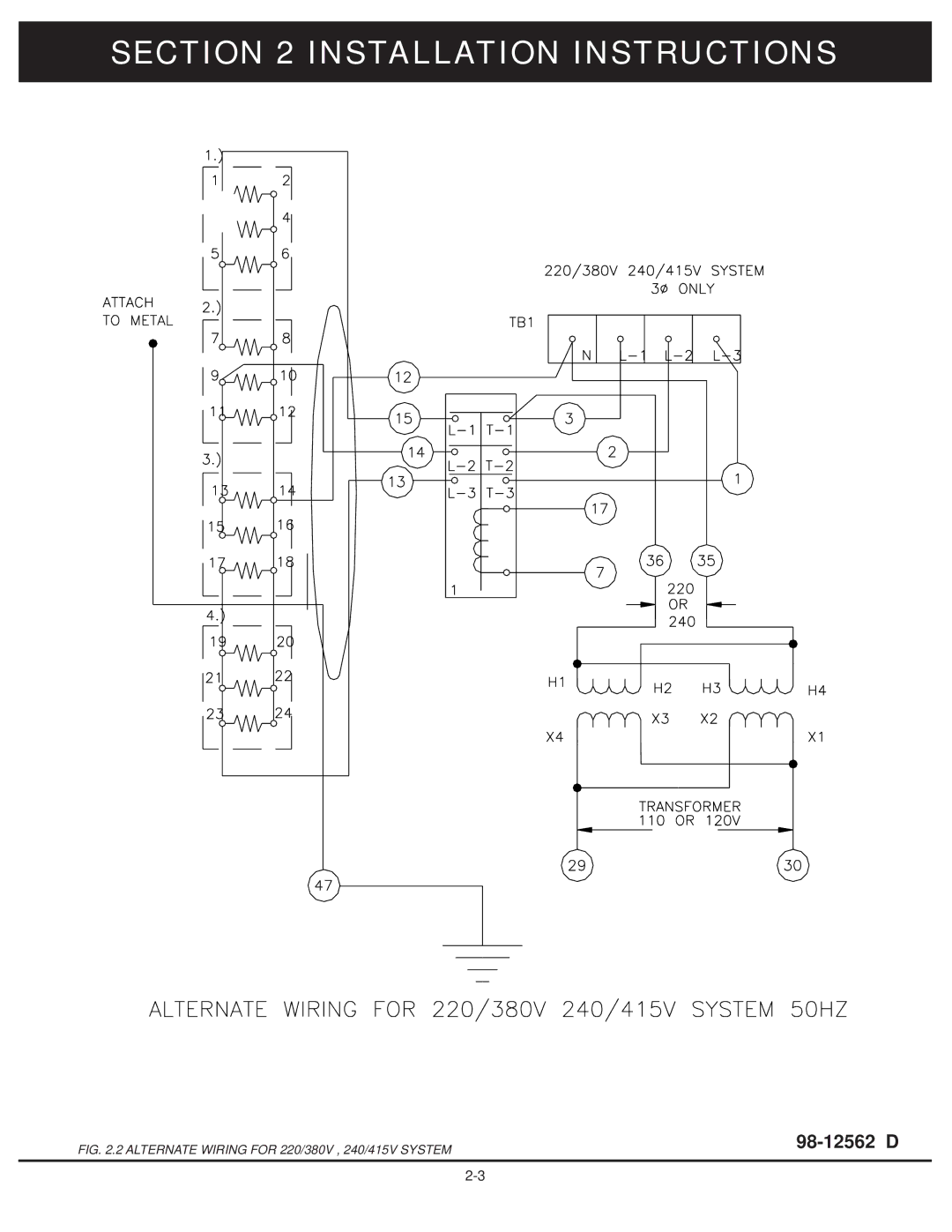 Market Forge Industries 30-stel-lx technical manual 98-12562 D 