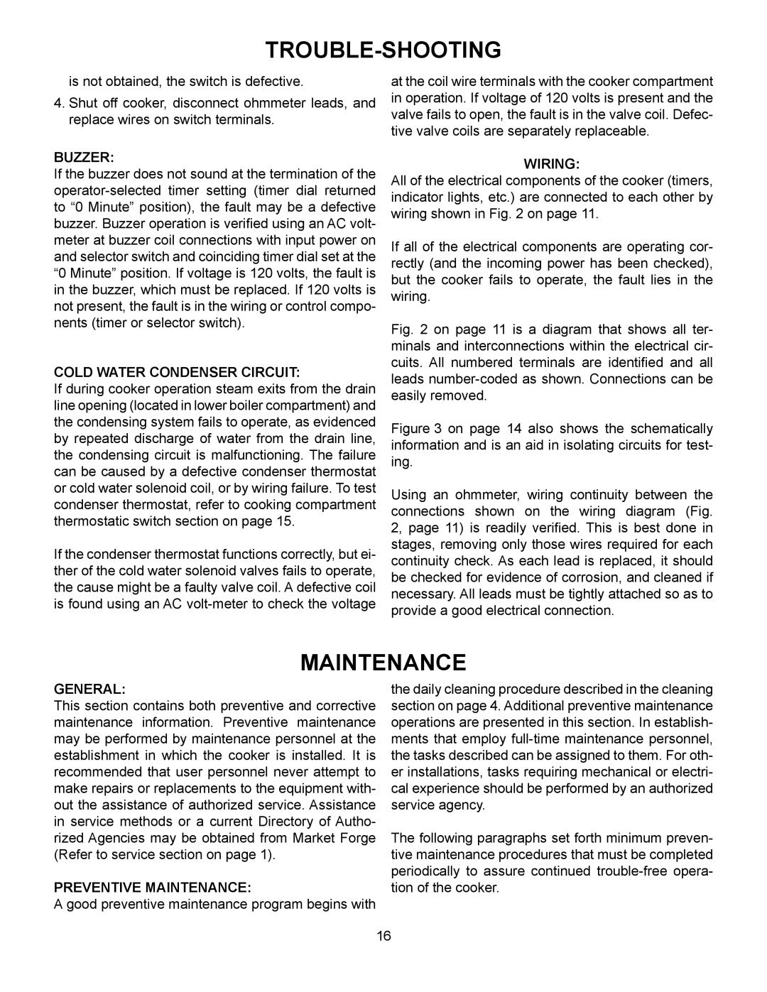 Market Forge Industries 3500 owner manual Cold Water Condenser Circuit, Wiring, Preventive Maintenance 