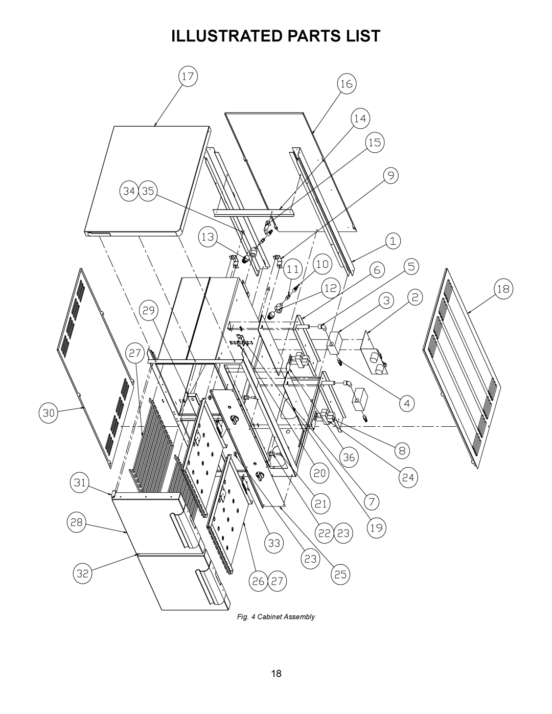 Market Forge Industries 3500 owner manual Cabinet Assembly 