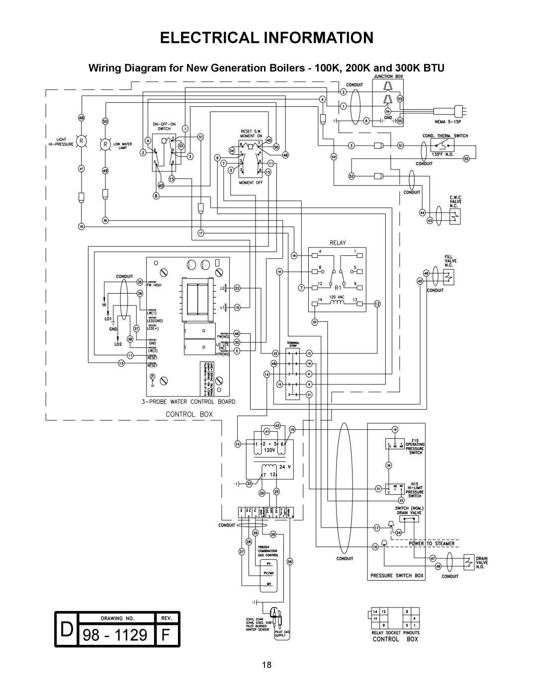 Market Forge Industries Gas Operated Boiler, M36G300A-4SP, M24G100A-4SP, M24G200A-4SP, M36G100A-4SP Electrical Information 