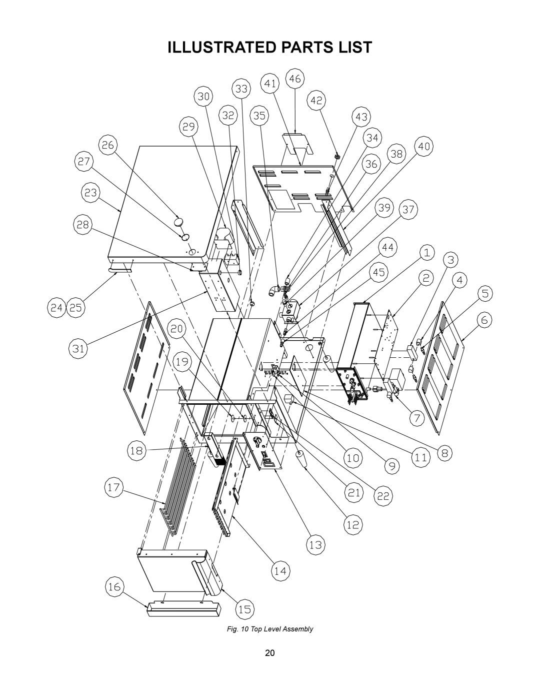 Market Forge Industries ST-3E, ST-6E, STEAM-TECH ELECTRIC STEAM COOKER manual Illustrated Parts List, TOP Level Assembly 