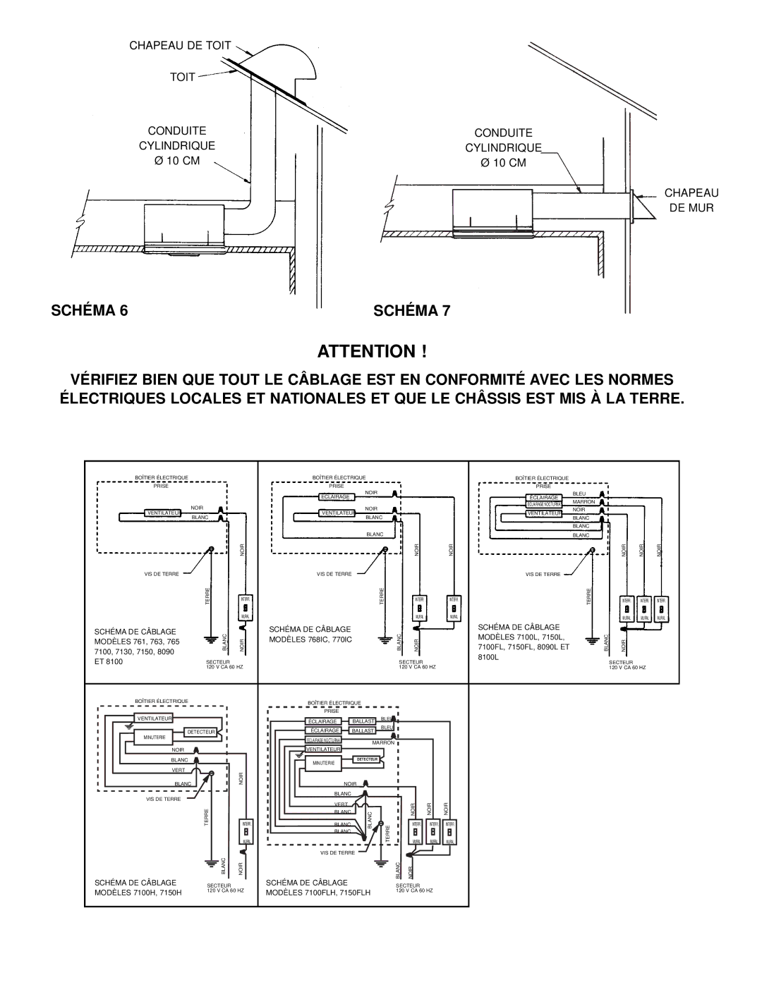 Marley Engineered Products 765, 761, 763, 7100FL, 7100L, 7150L, 8090, 8100L, 770IC, 768IC, 7130, 7150FL Schéma 