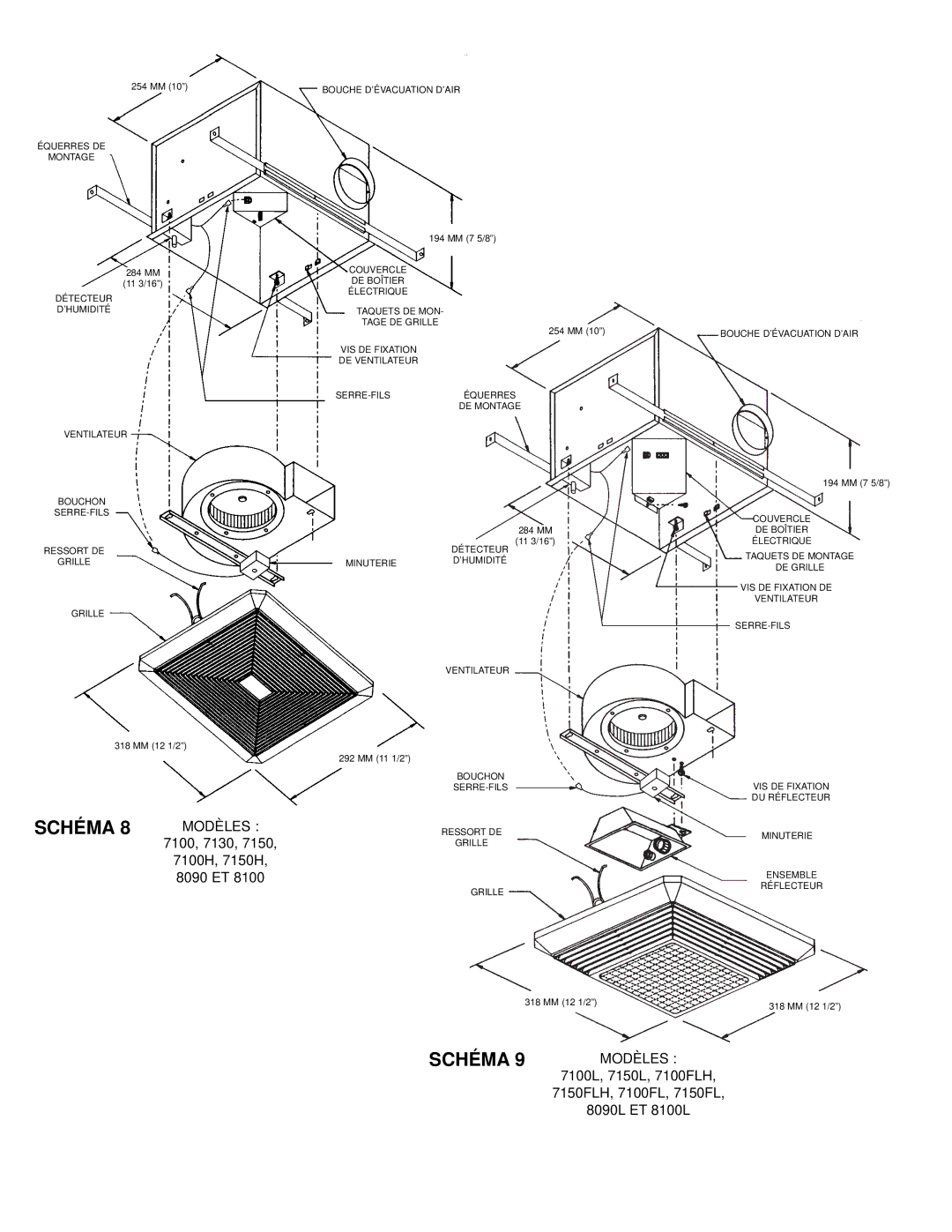 Marley Engineered Products 8090, 761, 763, 7100FL, 7100L, 765, 7150L, 8100L, 770IC, 768IC, 7130, 7150FL Modèles 