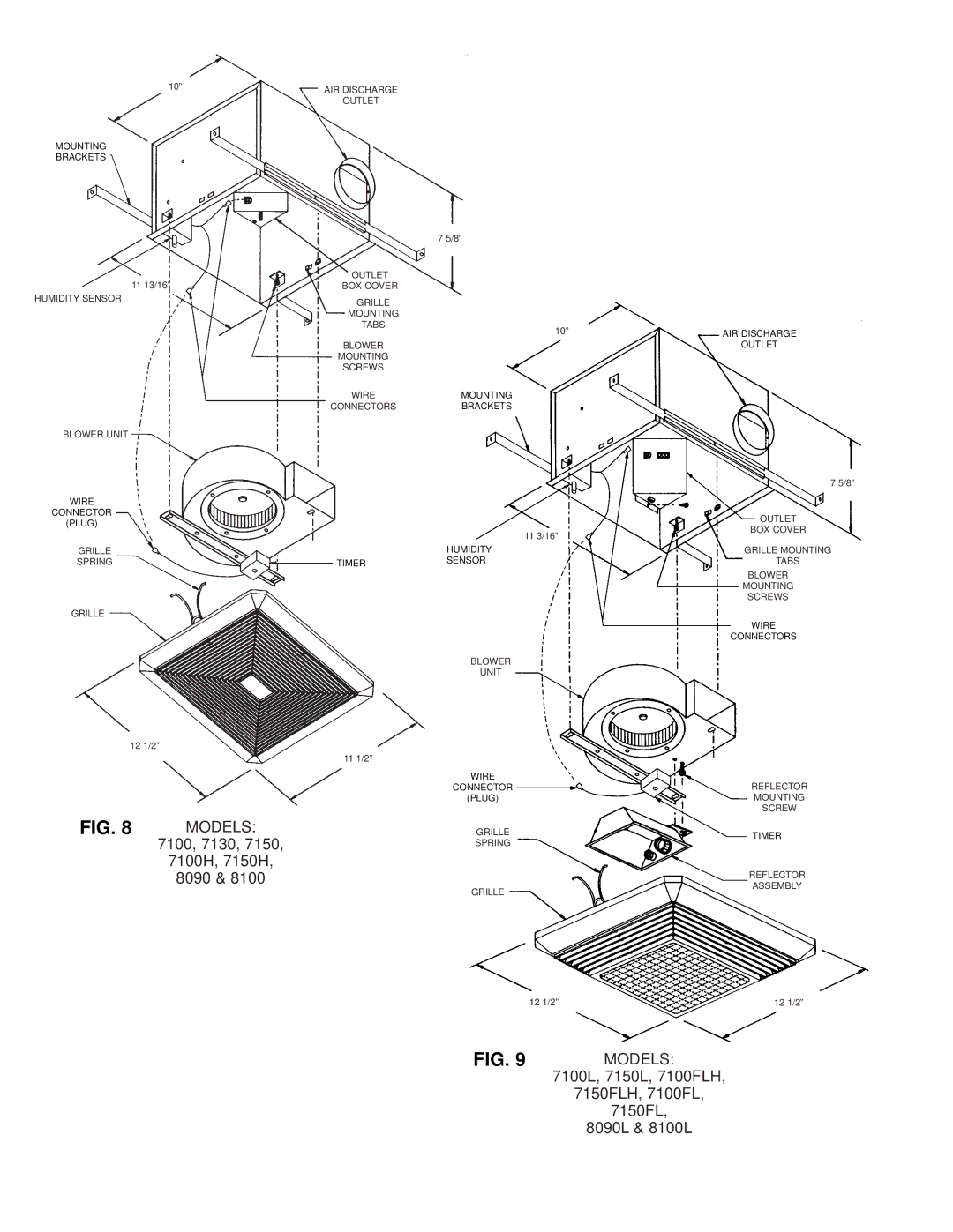 Marley Engineered Products 7150L, 761, 763, 7100FL, 7100L, 765, 8090, 8100L, 770IC, 768IC, 7130, 7150FL Models 