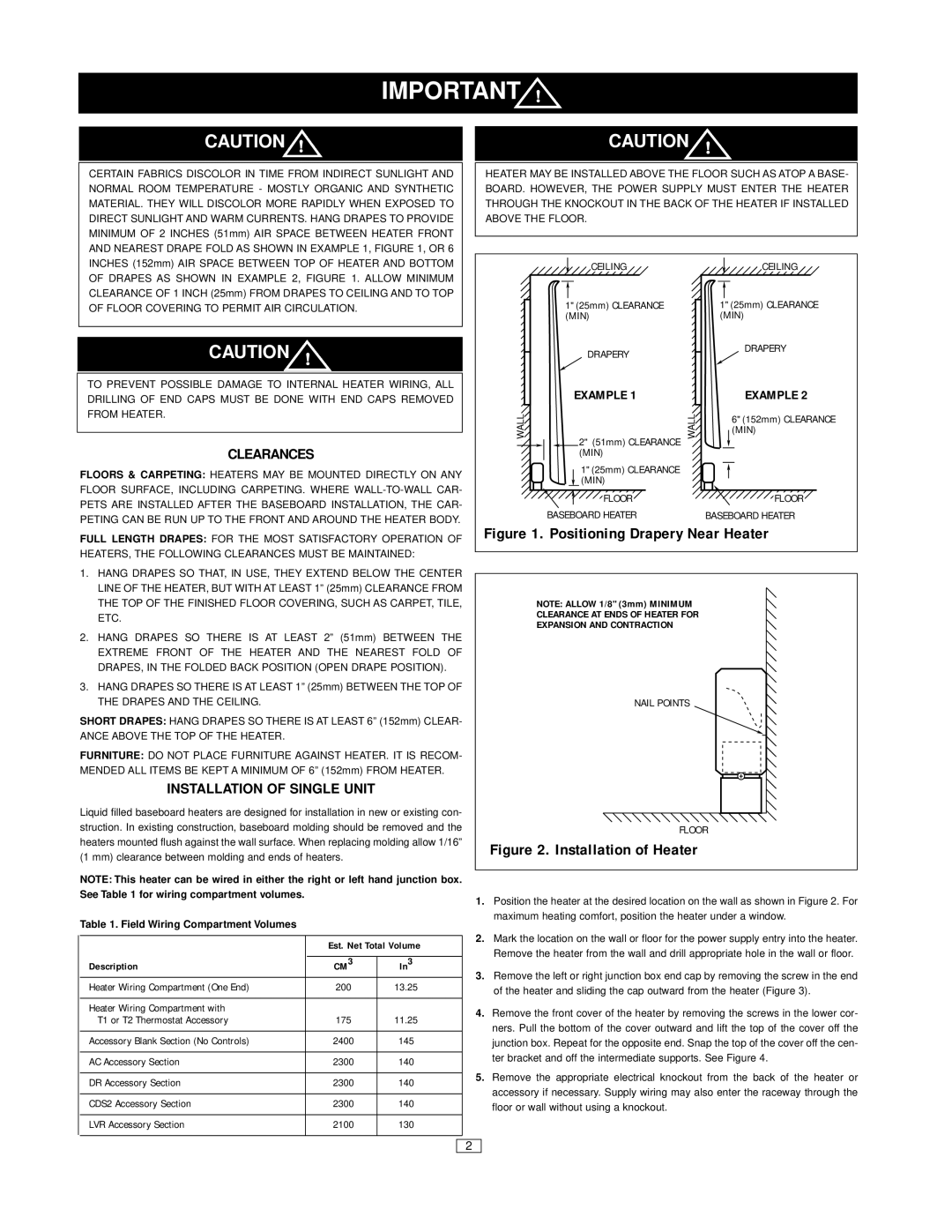 Marley Engineered Products D instruction sheet Example Clearances, Installation of Single Unit, CM3 