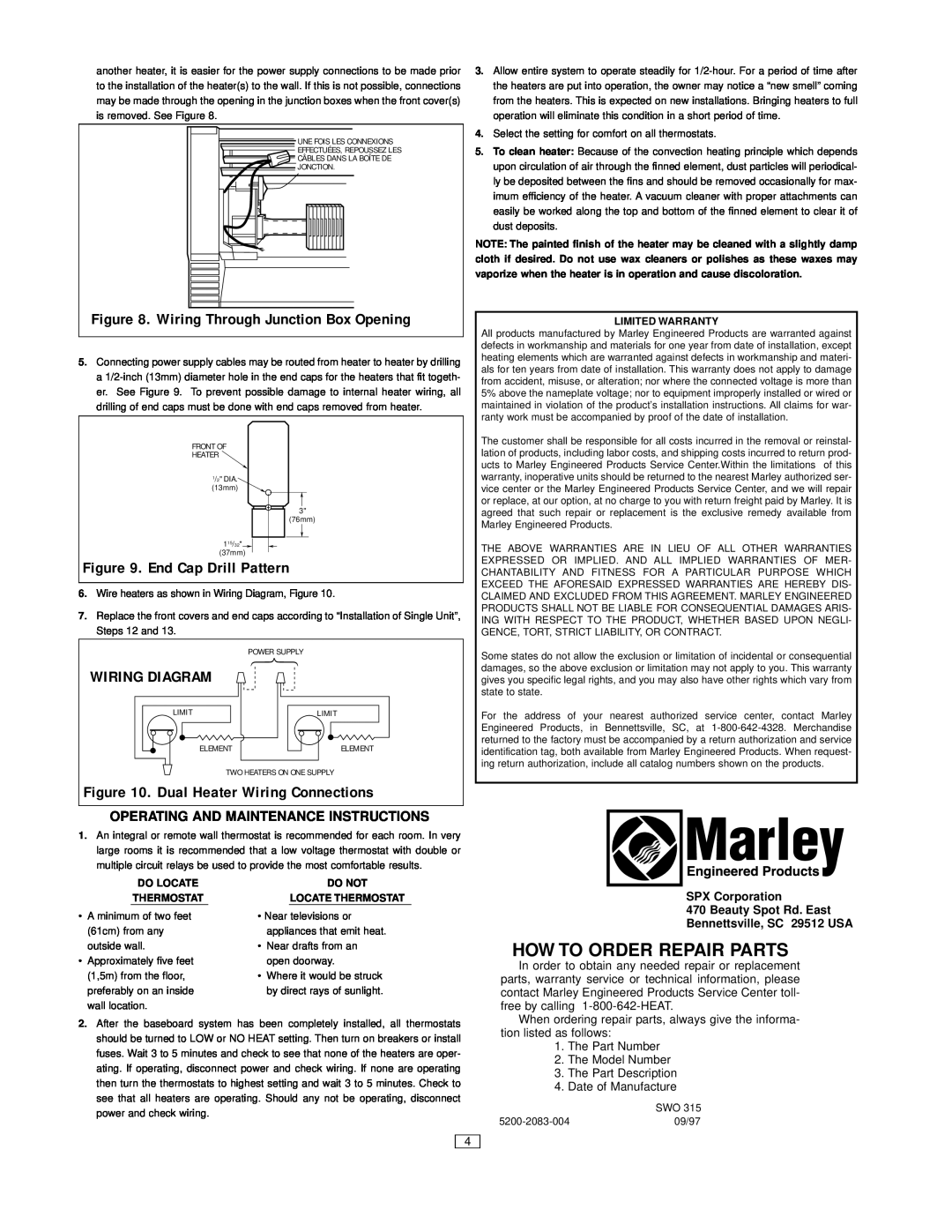 Marley Engineered Products End Cap Drill Pattern, Dual Heater Wiring Connections, How To Order Repair Parts, Do Not 
