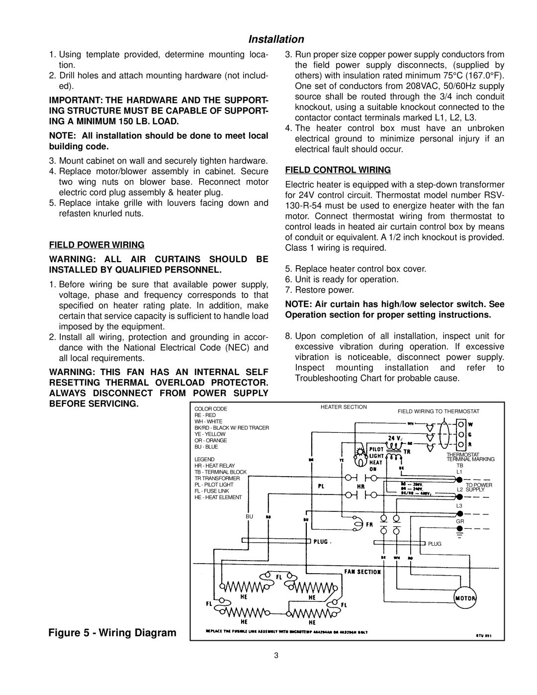 Marley Engineered Products E3612-1125HFD Using template provided, determine mounting loca, Tion, Inch conduit, Secure 