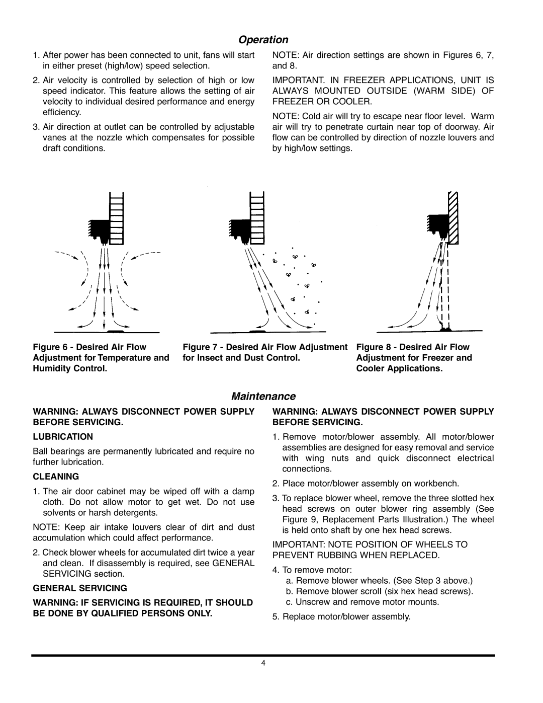 Marley Engineered Products Environmental Series Operation, Maintenance, Lubrication, Cleaning, General Servicing 