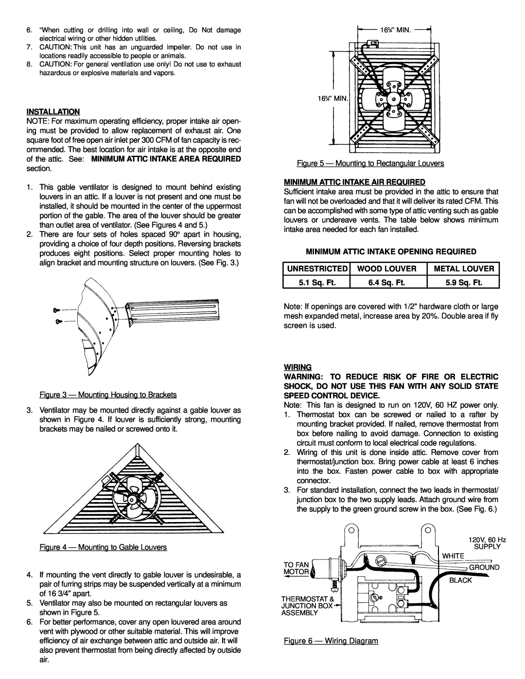 Marley Engineered Products GV 16 important safety instructions Installation 
