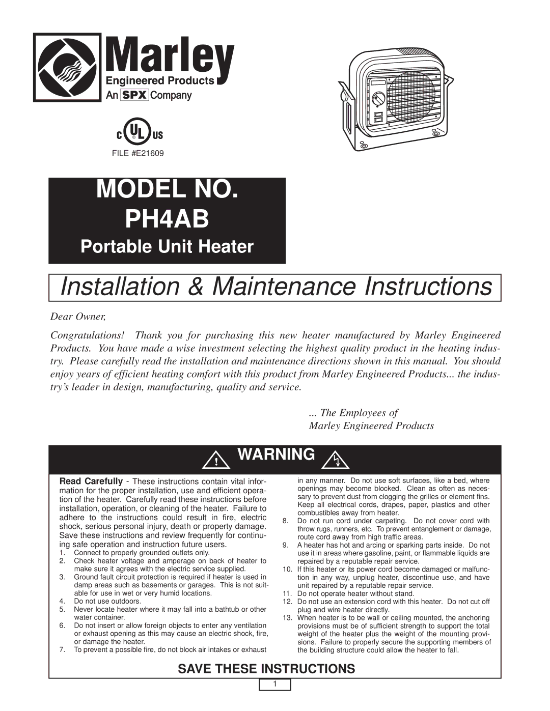 Marley Engineered Products PH4AB manual Stal 