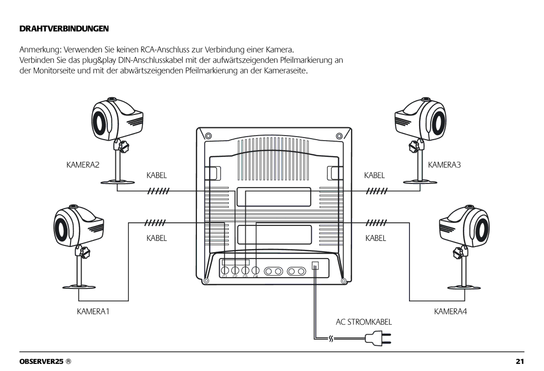 Marmitek 1082002 owner manual Drahtverbindungen 