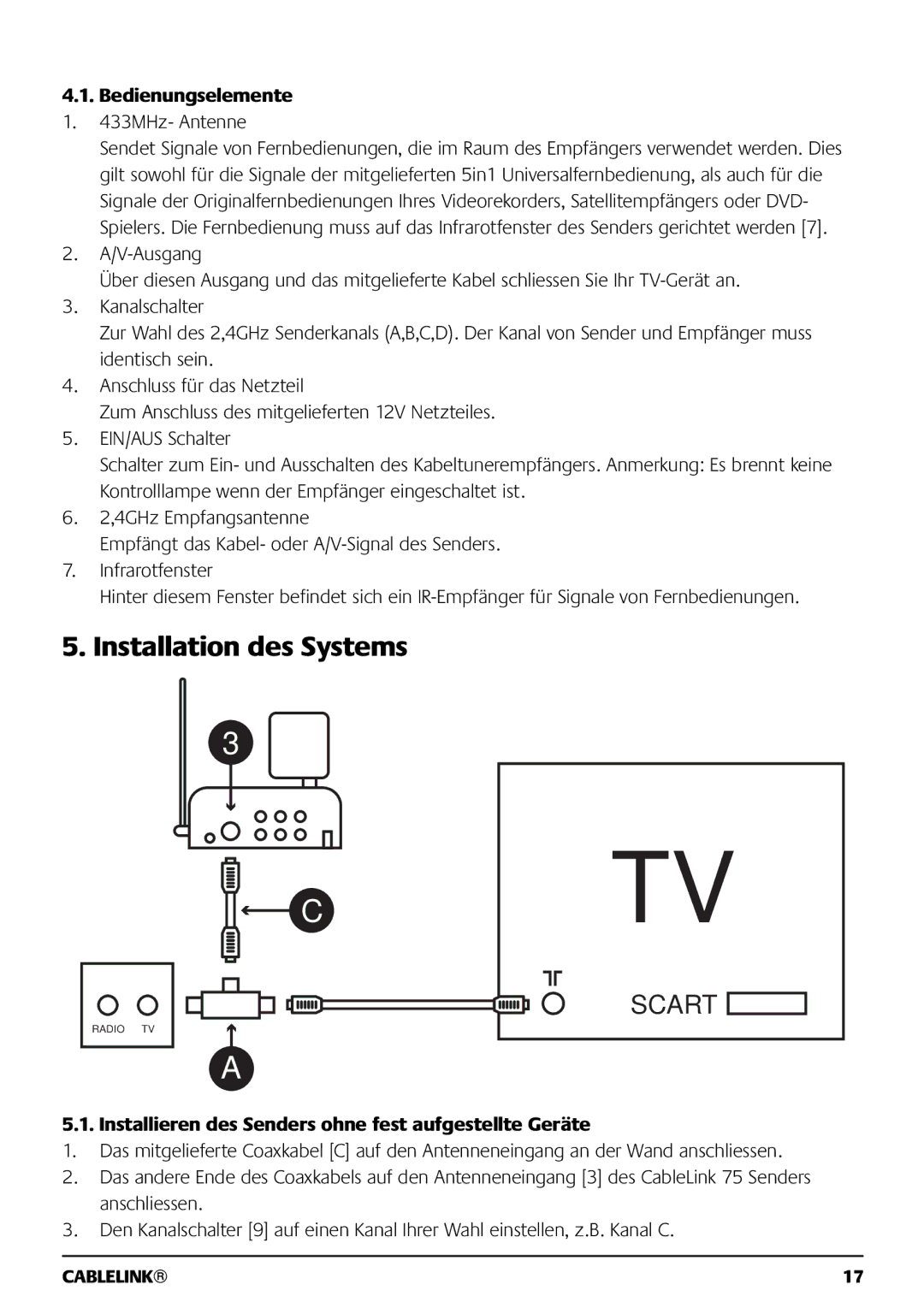 Marmitek 121101 Installation des Systems, 433MHz- Antenne, Installieren des Senders ohne fest aufgestellte Geräte 