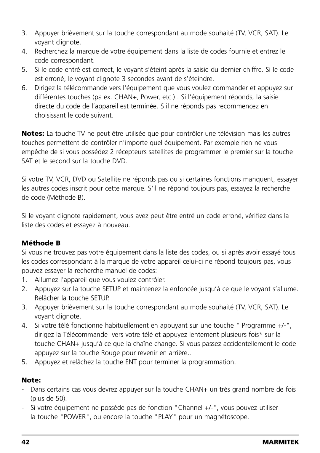 Marmitek 20041, 100304 owner manual Méthode B 