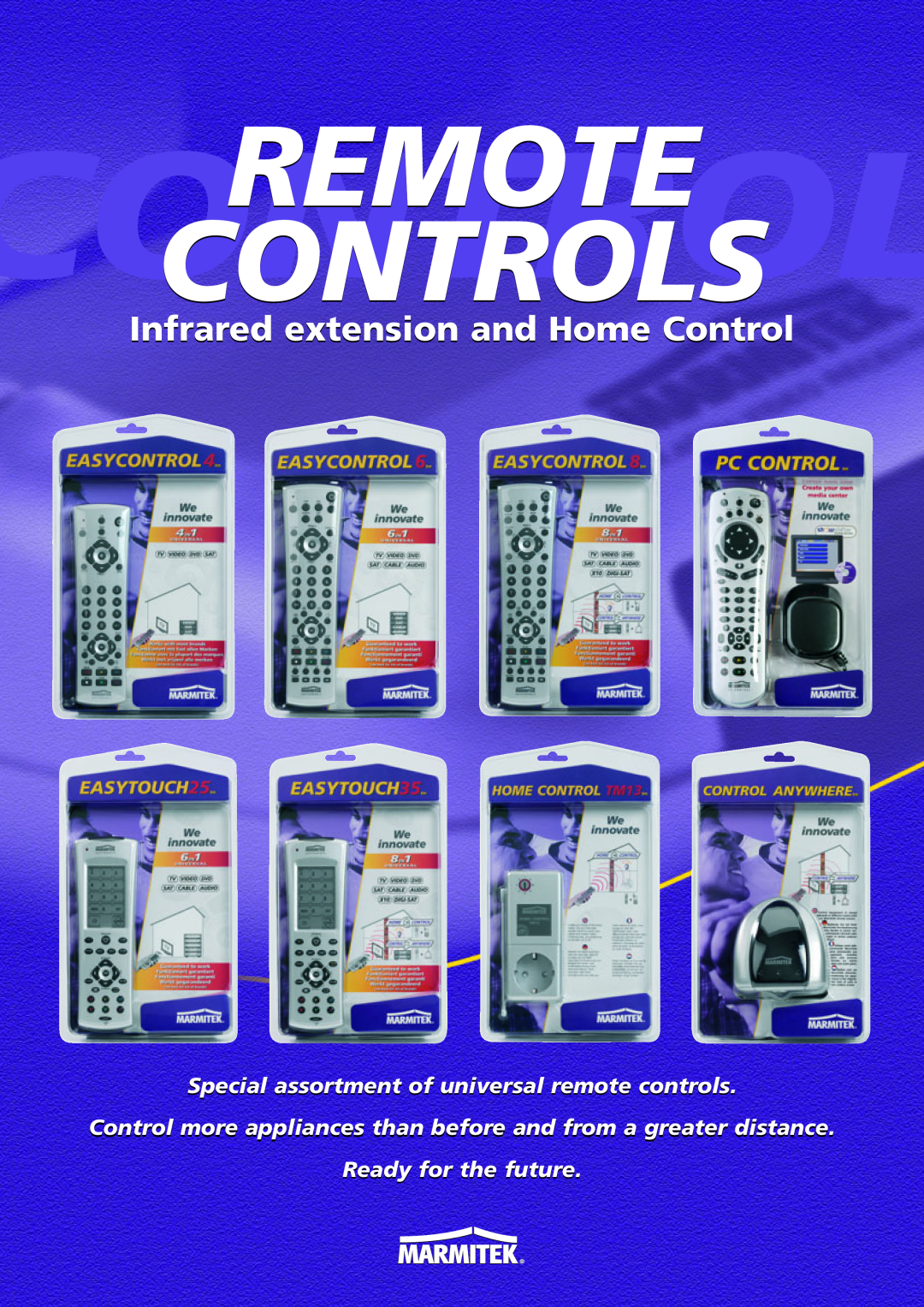 Marmitek 22328 manual Remote, Controls, Infrared extension and Home Control, Ready for the future 