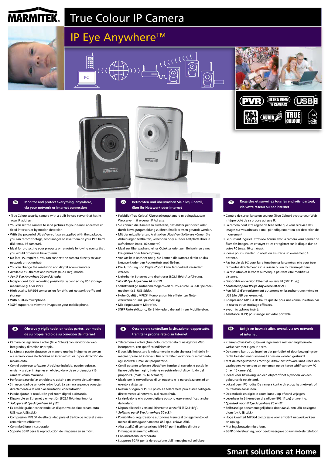 Marmitek 3GP manual For IP Eye Anywhere 20 and 21 only, Solo para IP Eye Anywhere 20 y, Nur IP Eye Anywhere 20 und 