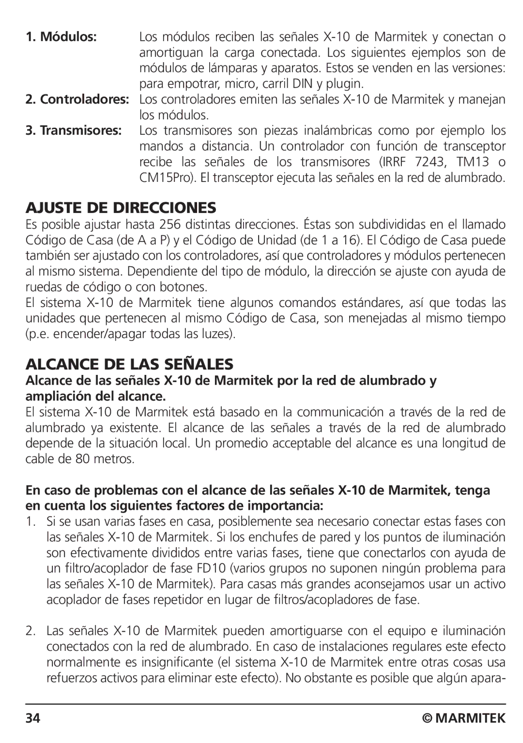 Marmitek CM15PRO manual Ajuste DE Direcciones, Alcance DE LAS Señales 