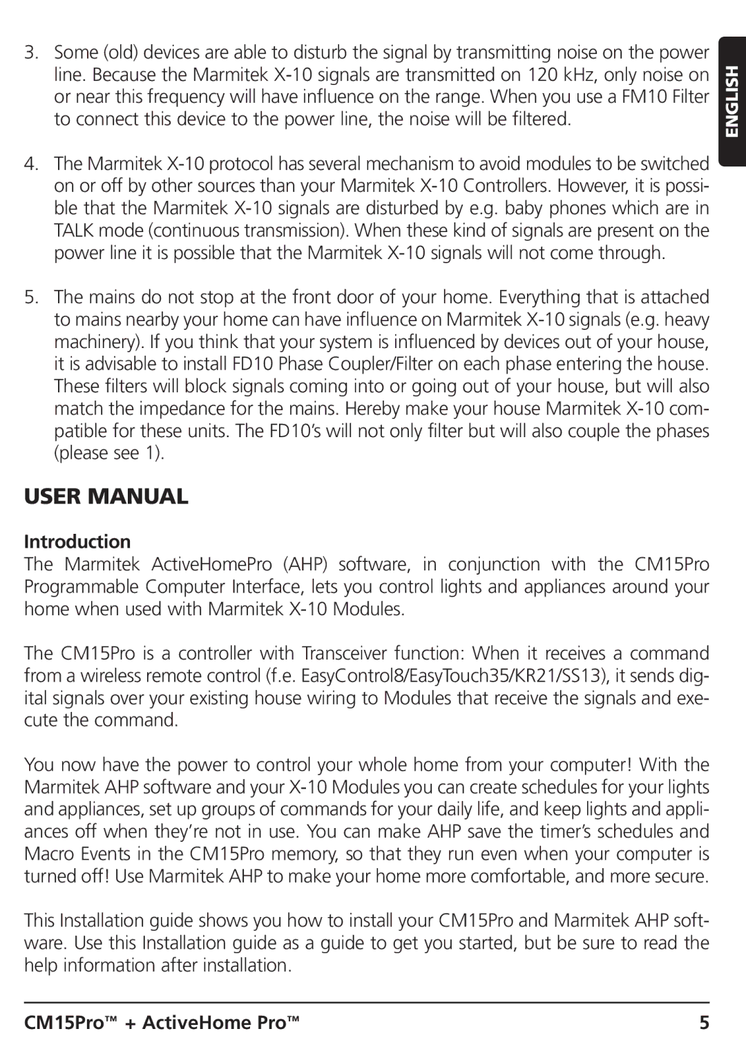 Marmitek CM15PRO manual Introduction 