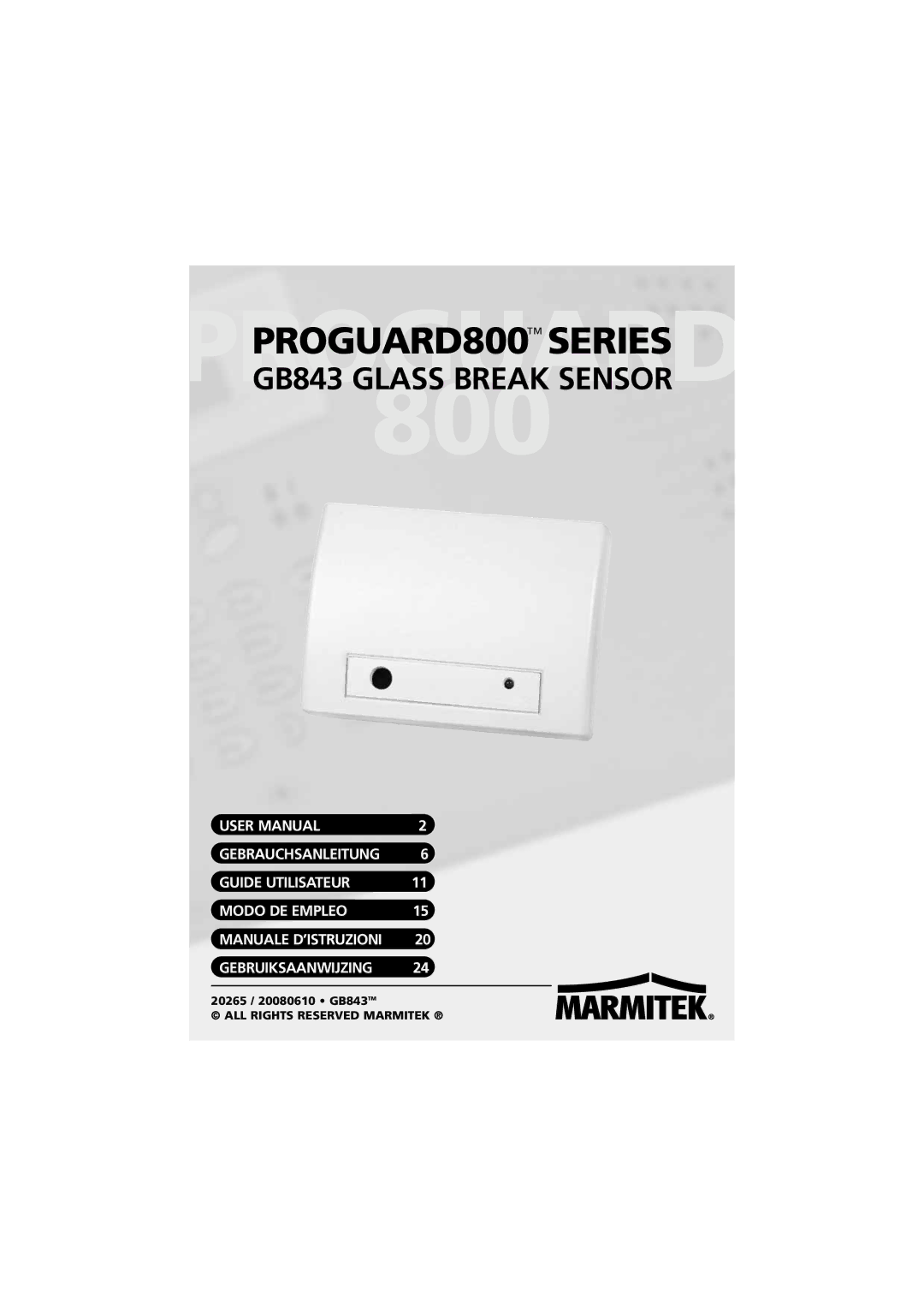 Marmitek GB843 user manual 800 