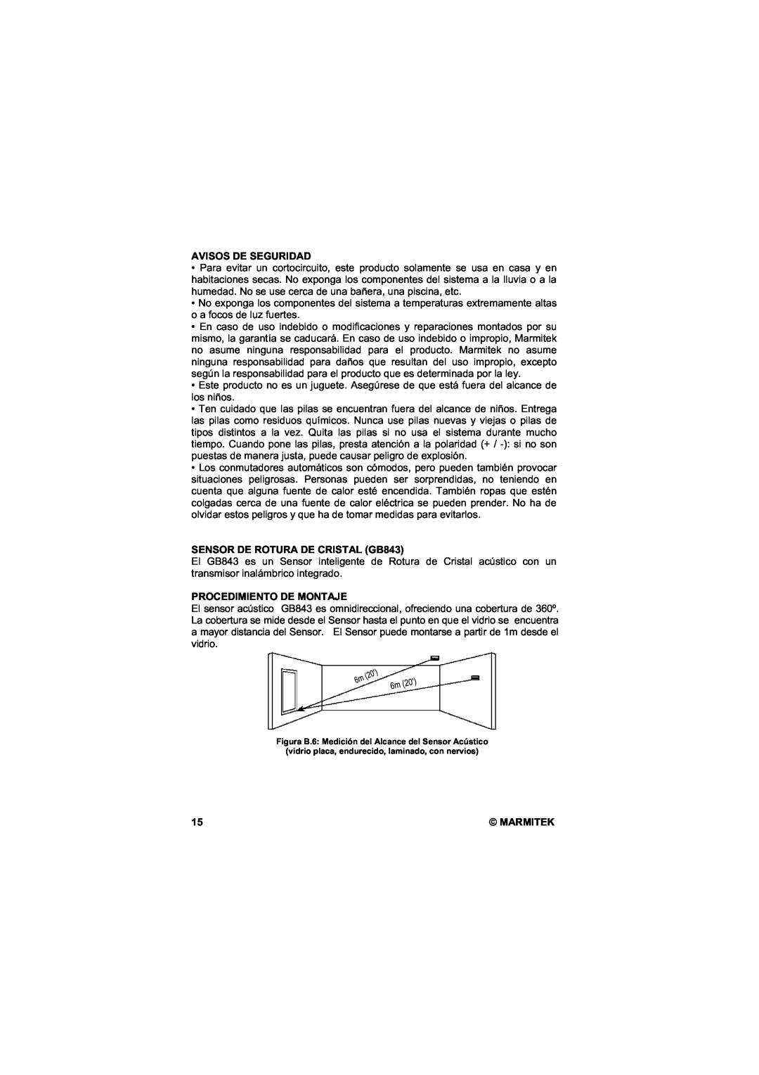 Marmitek user manual Avisos De Seguridad, SENSOR DE ROTURA DE CRISTAL GB843, Procedimiento De Montaje 