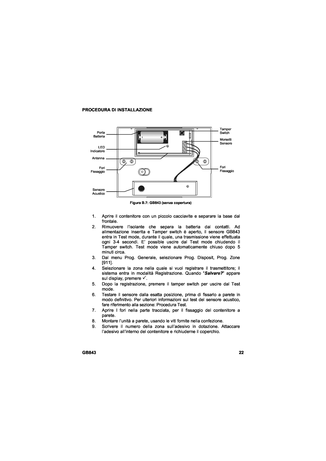 Marmitek user manual Procedura Di Installazione, Figura B.7 GB843 senza copertura 