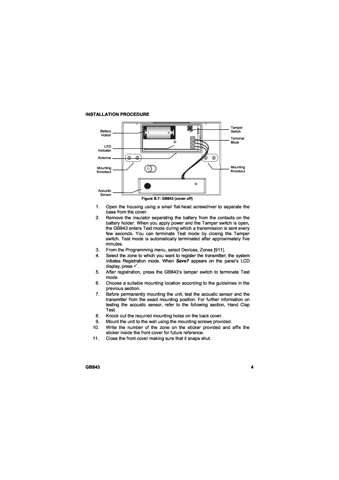 Marmitek user manual Installation Procedure, Figure B.7 GB843 cover off 