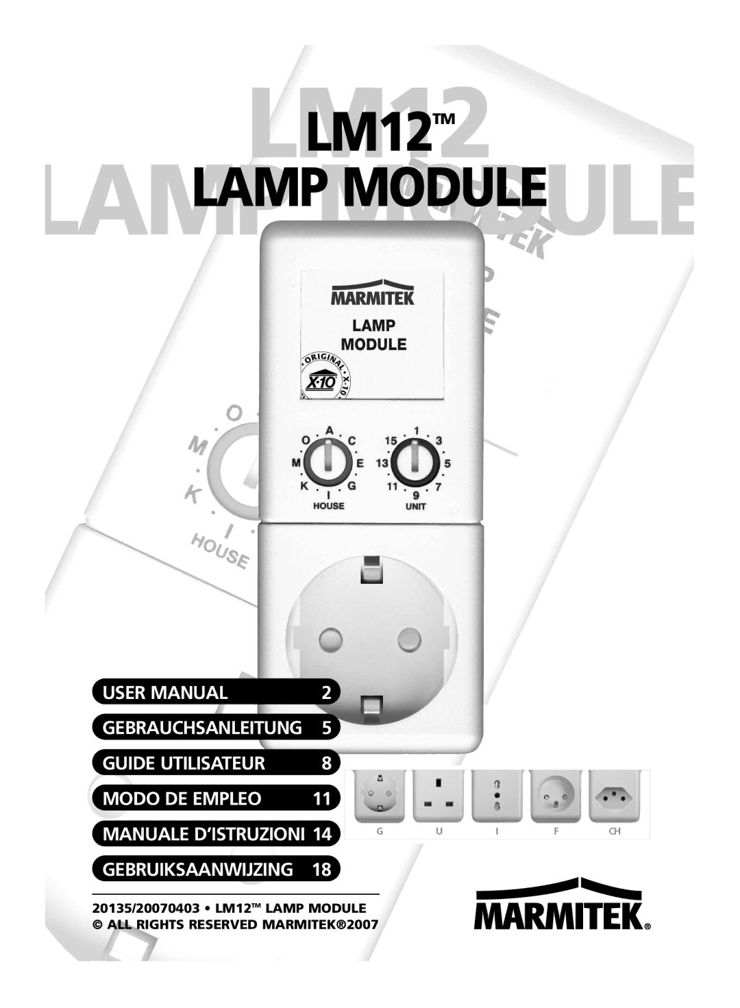 Marmitek user manual LM12LM12TM 