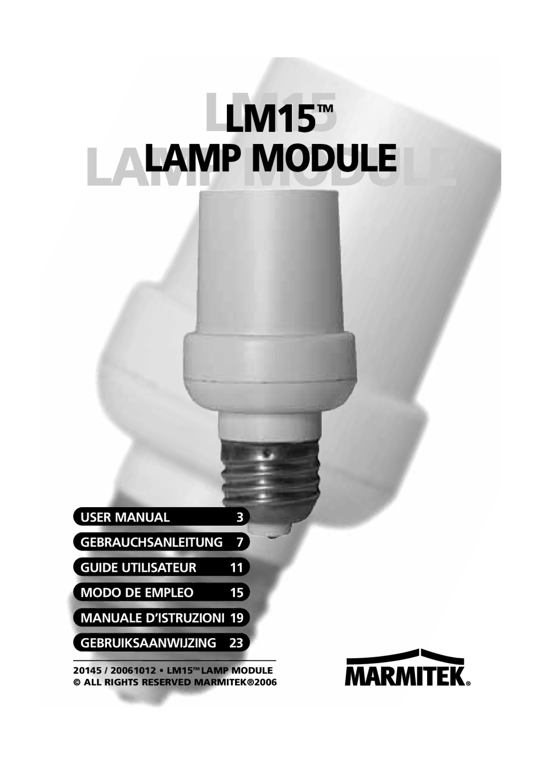 Marmitek user manual LM15LM15TM 