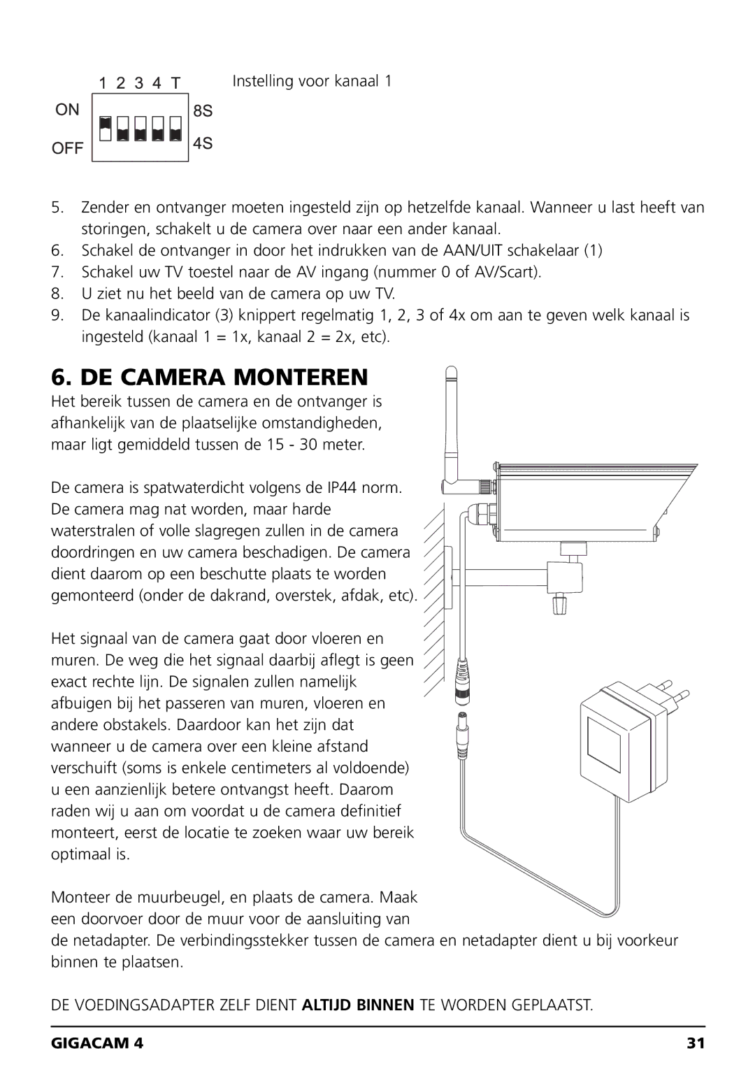 Marmitek MEGACAM4 user manual DE Camera Monteren 