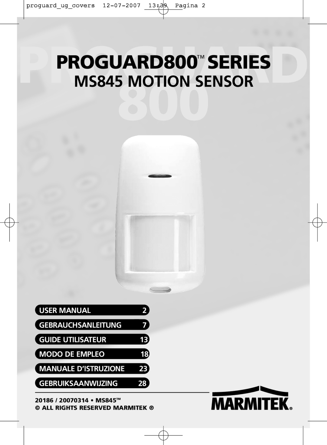 Marmitek MS845 user manual 800 