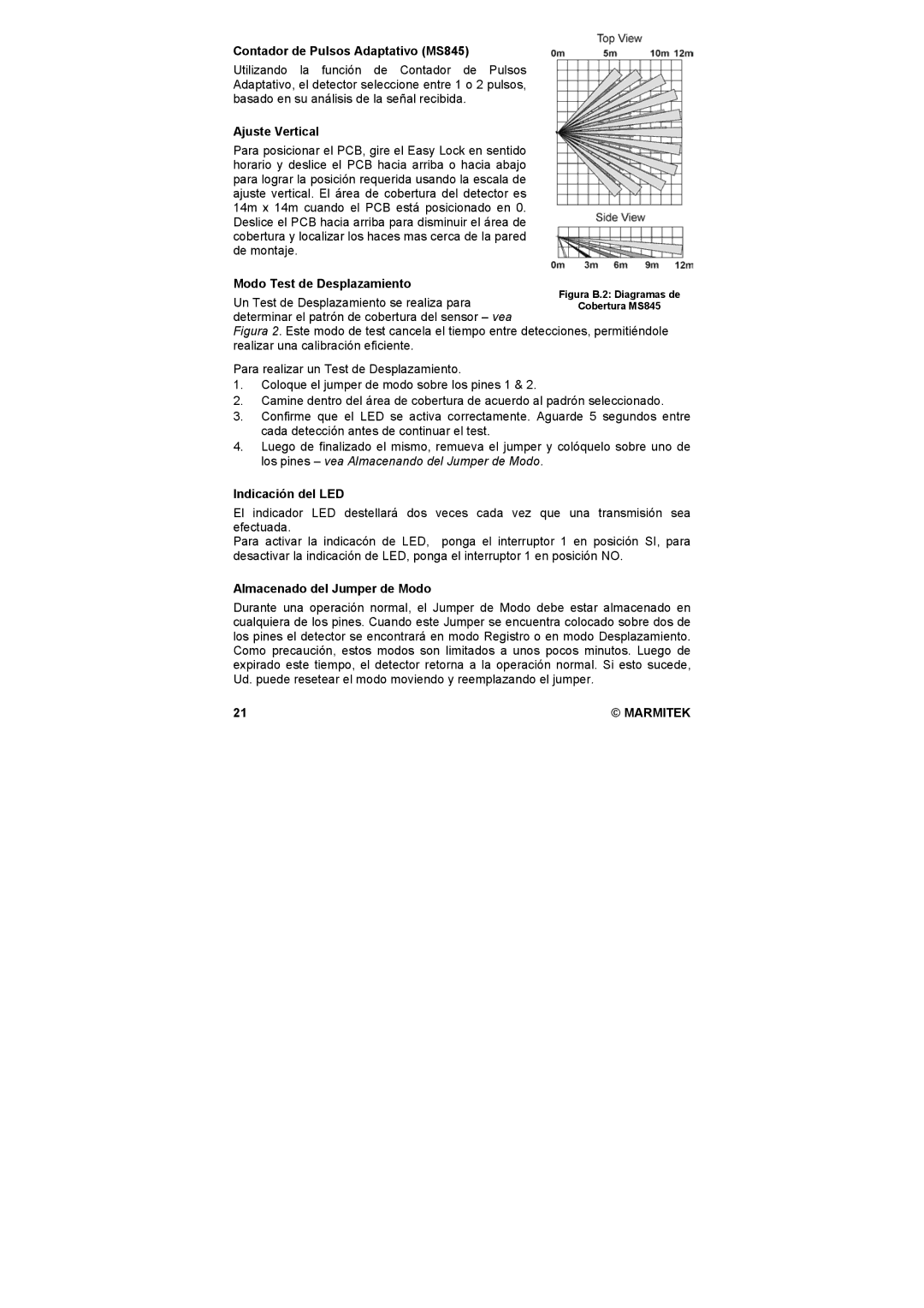 Marmitek Contador de Pulsos Adaptativo MS845, Ajuste Vertical, Modo Test de Desplazamiento, Indicación del LED 