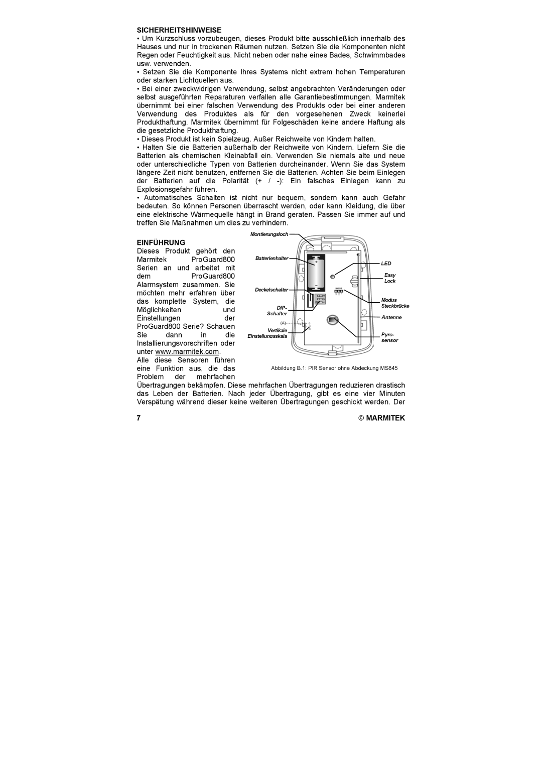 Marmitek MS845 user manual 