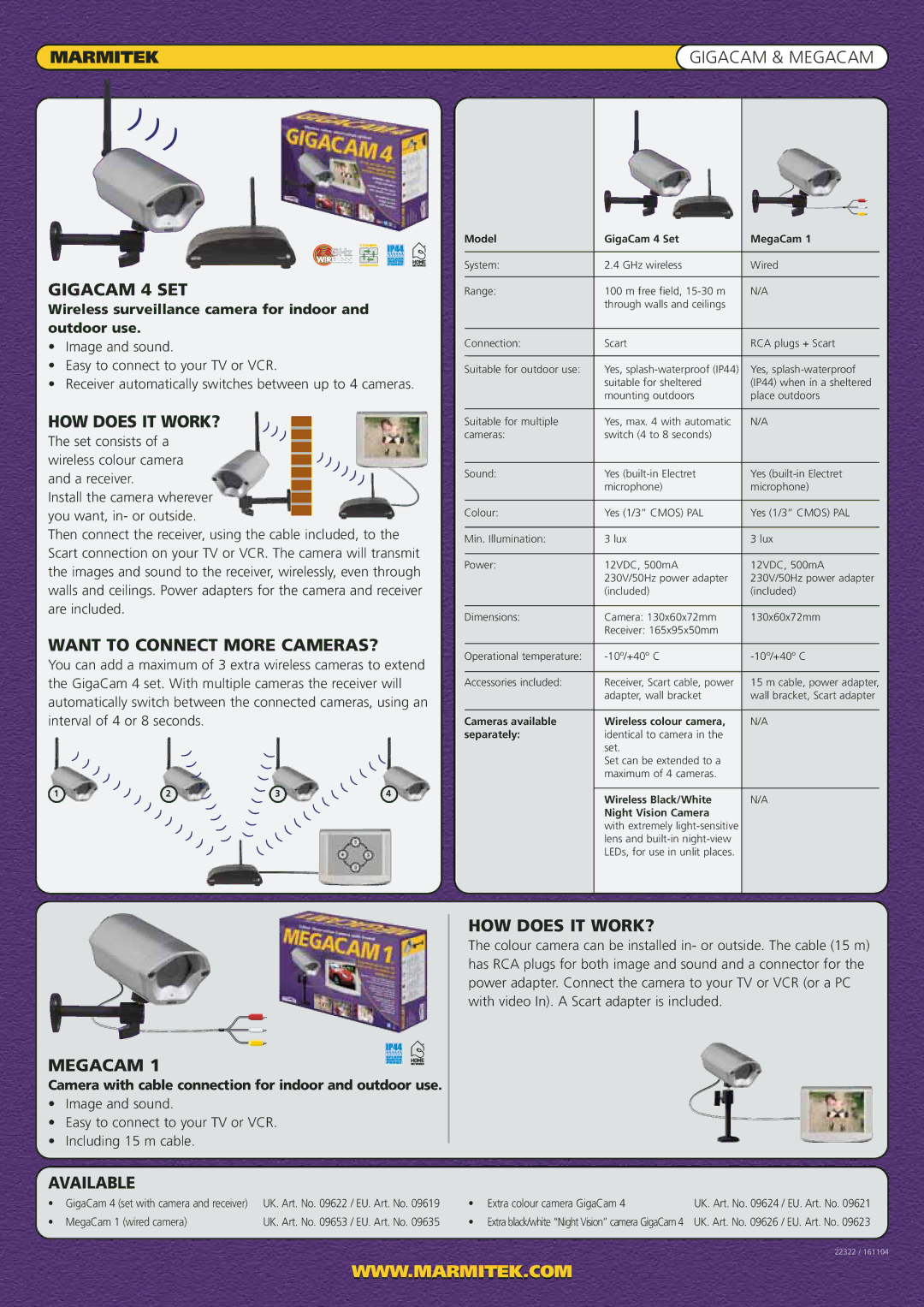 Marmitek none manual Marmitek, Gigacam 4 SET, HOW does IT WORK?, Want to Connect More CAMERAS?, Megacam, Available 