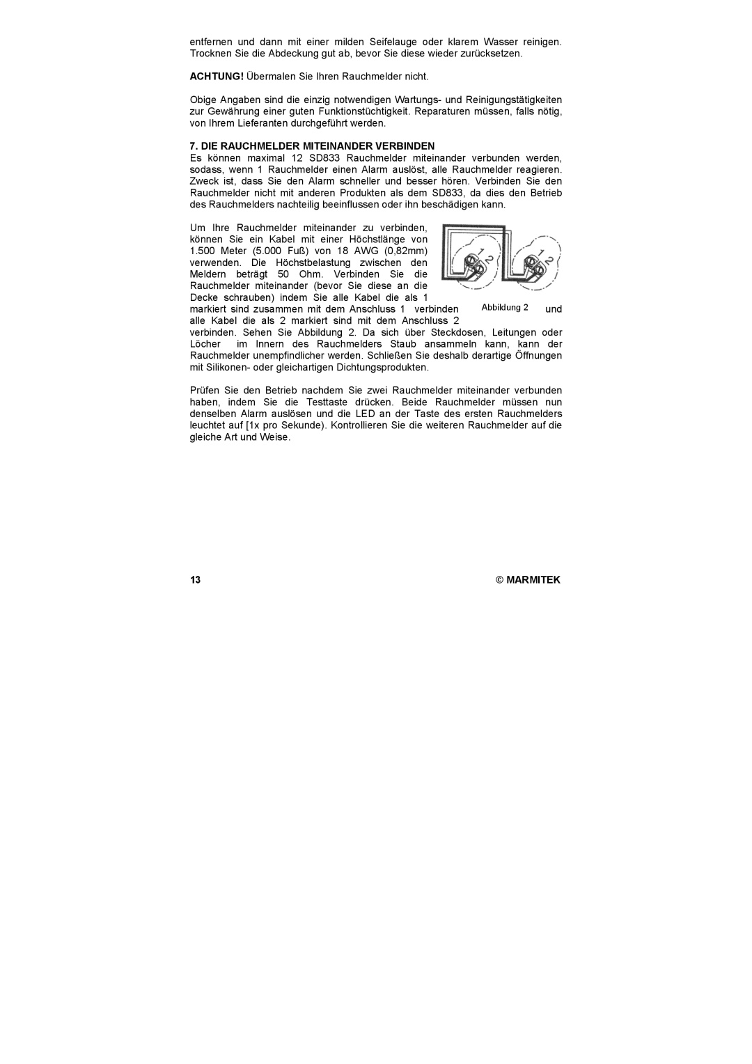 Marmitek SD833 user manual DIE Rauchmelder Miteinander Verbinden 