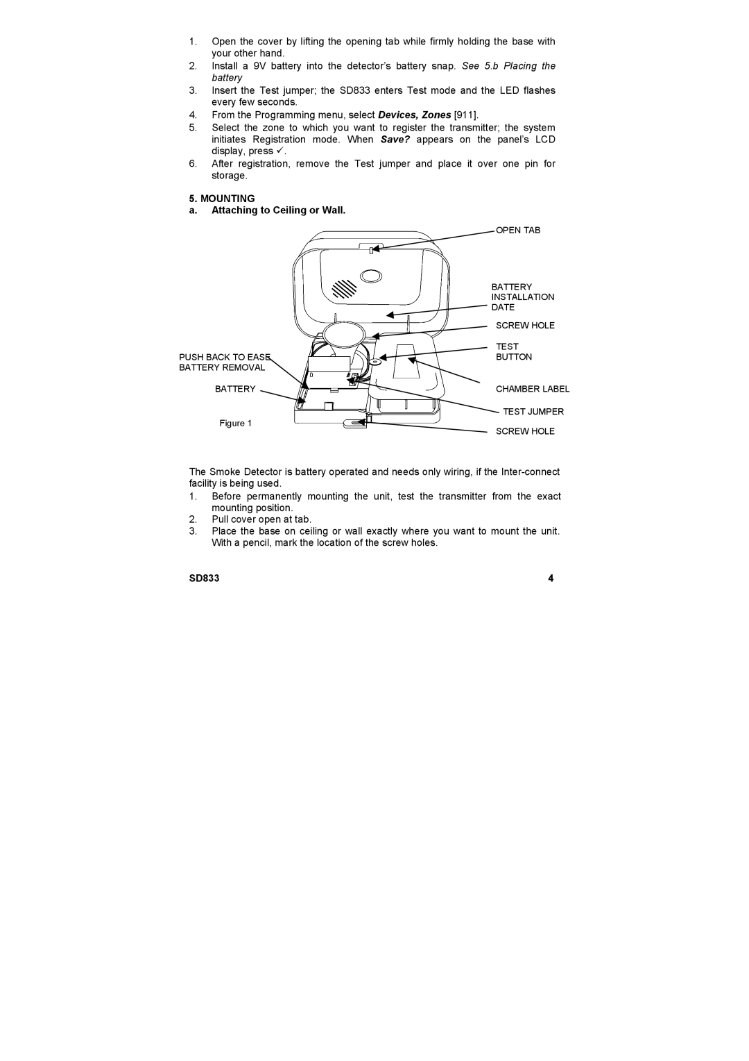 Marmitek SD833 user manual Mounting, Attaching to Ceiling or Wall 