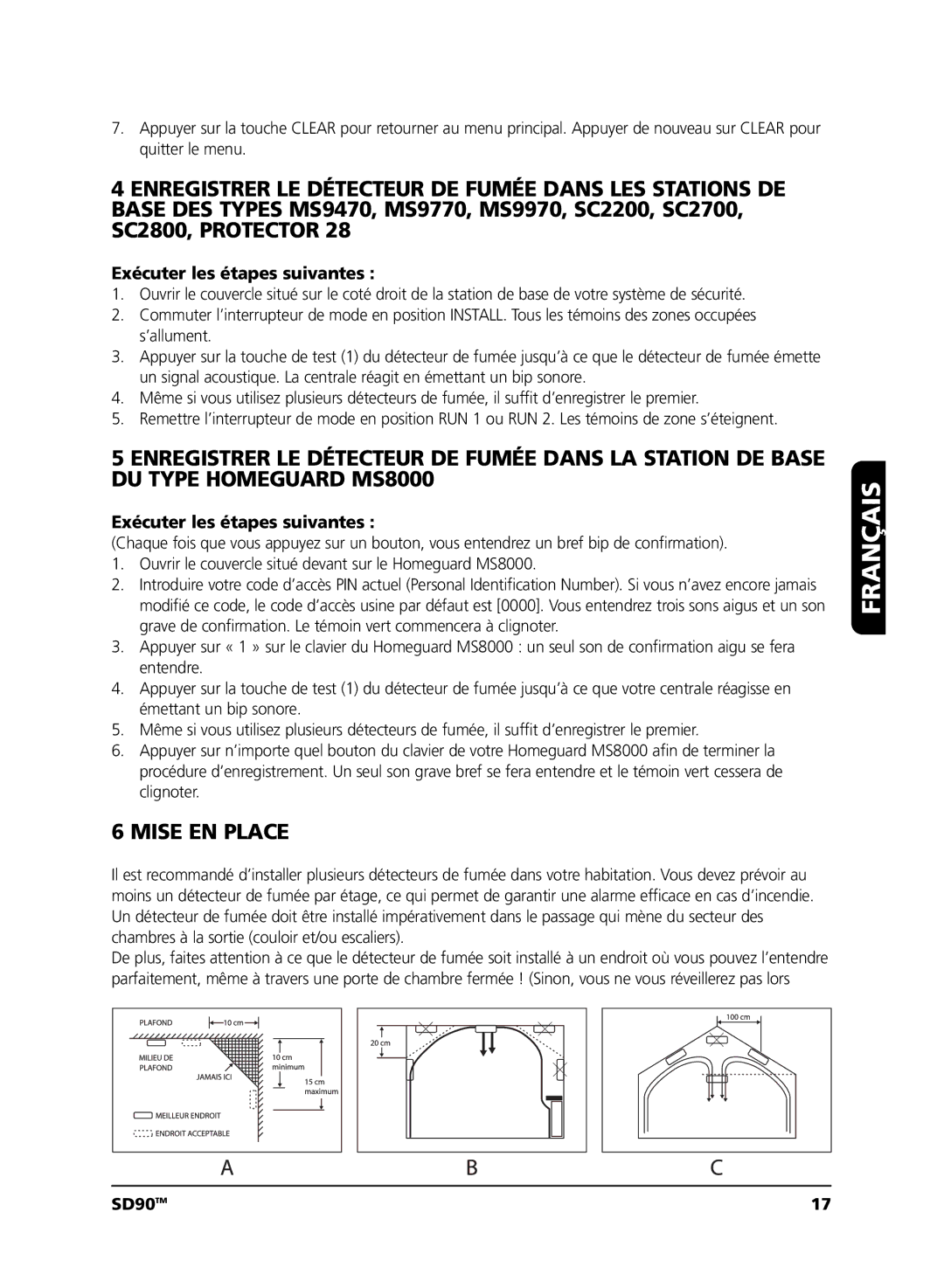 Marmitek SD90 user manual Mise EN Place 