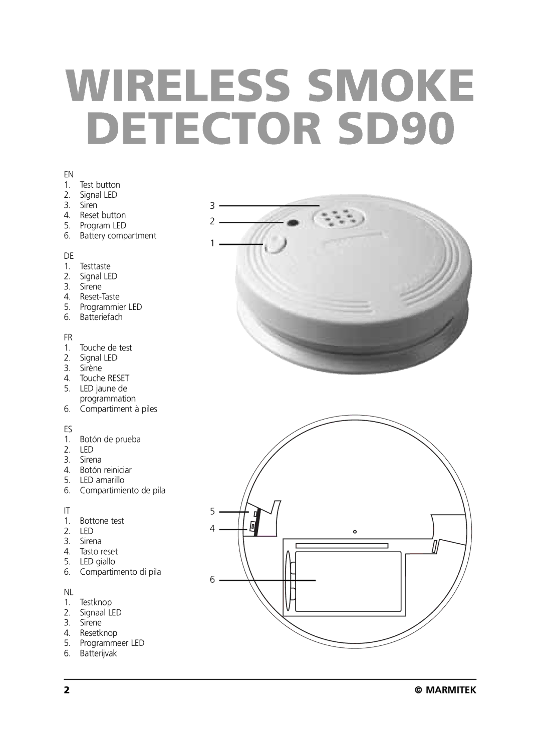 Marmitek user manual Wireless Smoke Detector SD90 