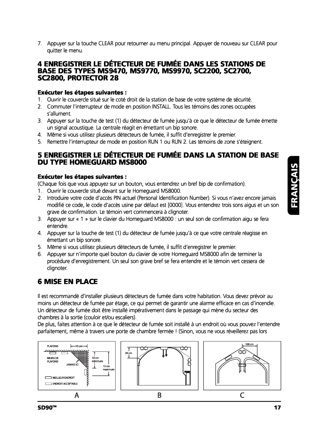 Marmitek SD90 user manual Mise En Place, Français 